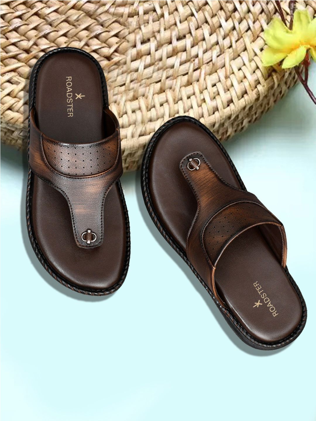 

The Roadster Lifestyle Co. Men Brown Comfort Sandals