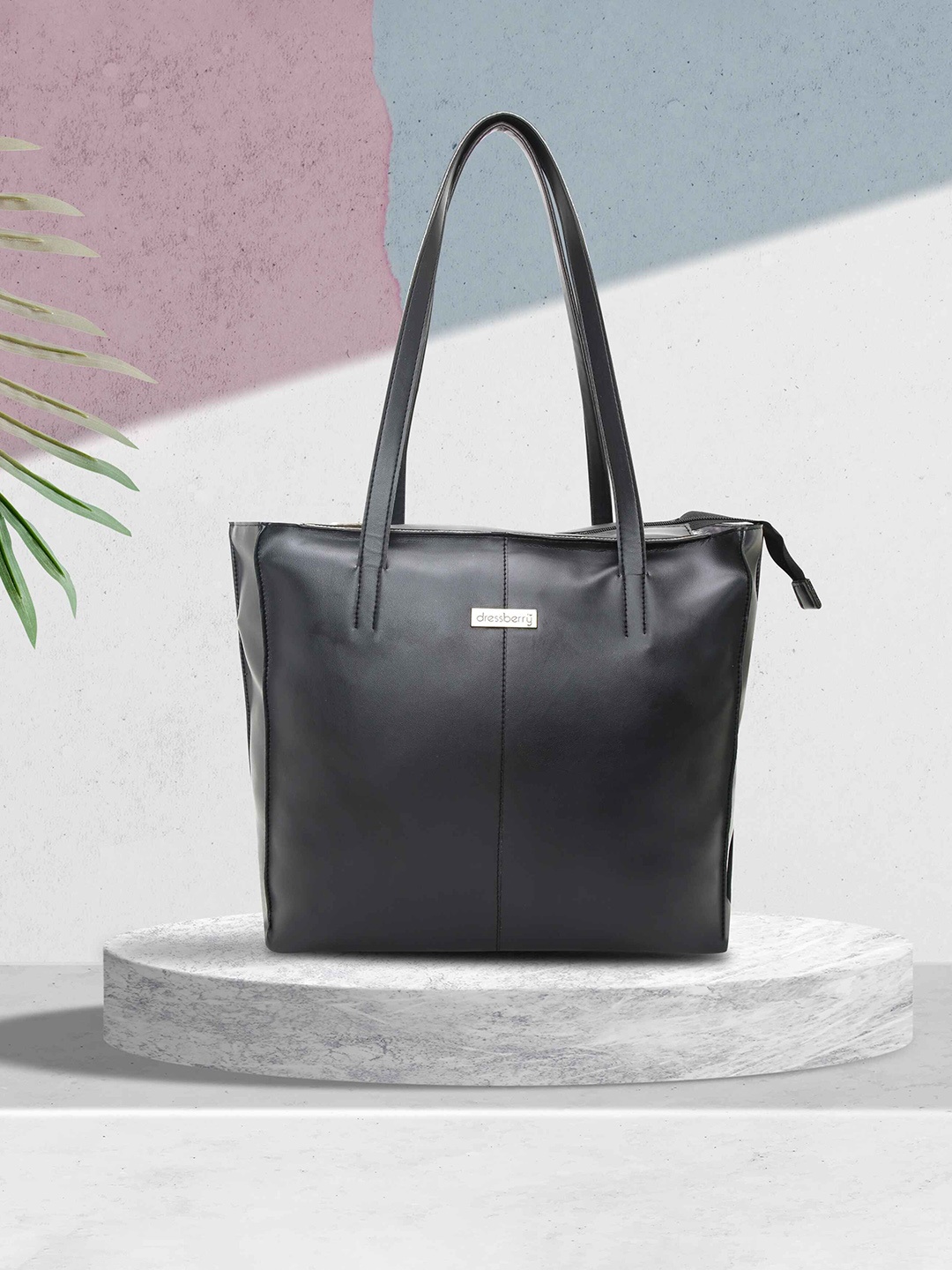 

DressBerry Women Structured Tote Bag, Black