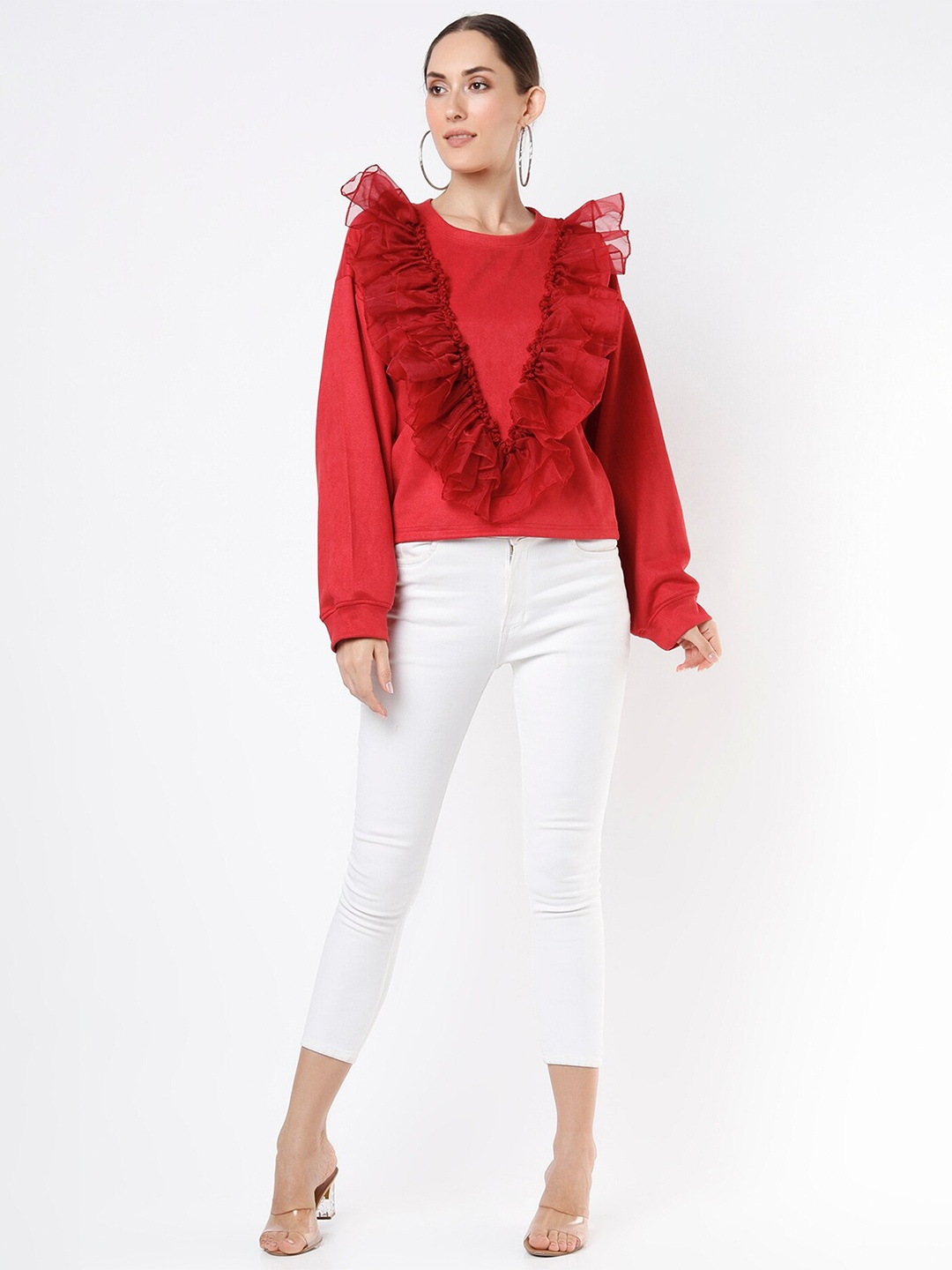 

EMBLAZE Women Solid Top, Red