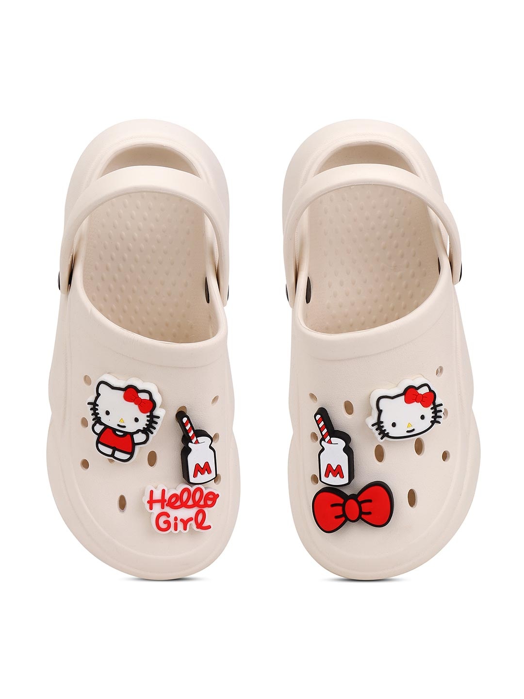 

CASSIEY Women Self Design Rubber Clogs, Cream