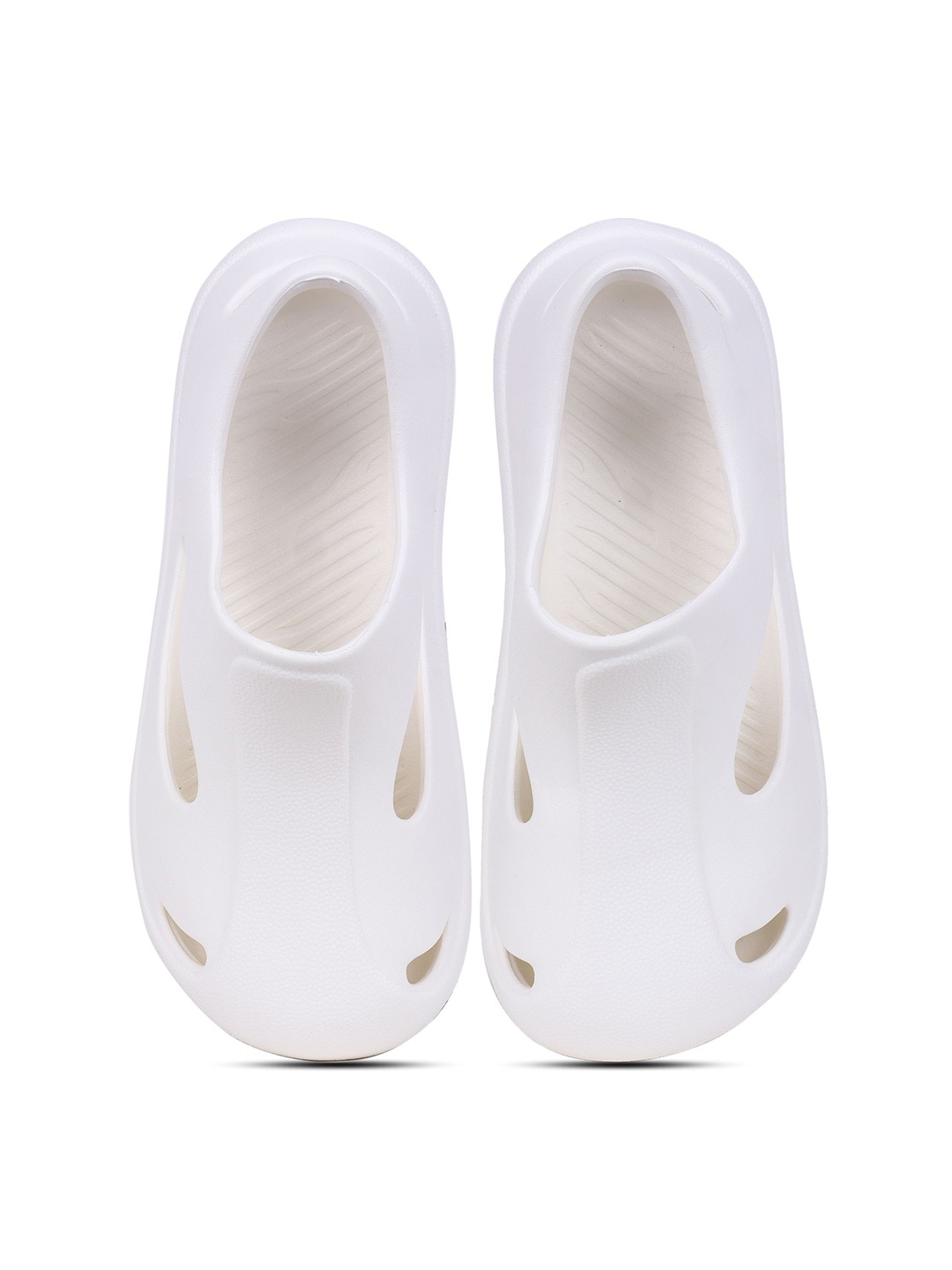 

CASSIEY Women Self Design Lightweight Clogs, White