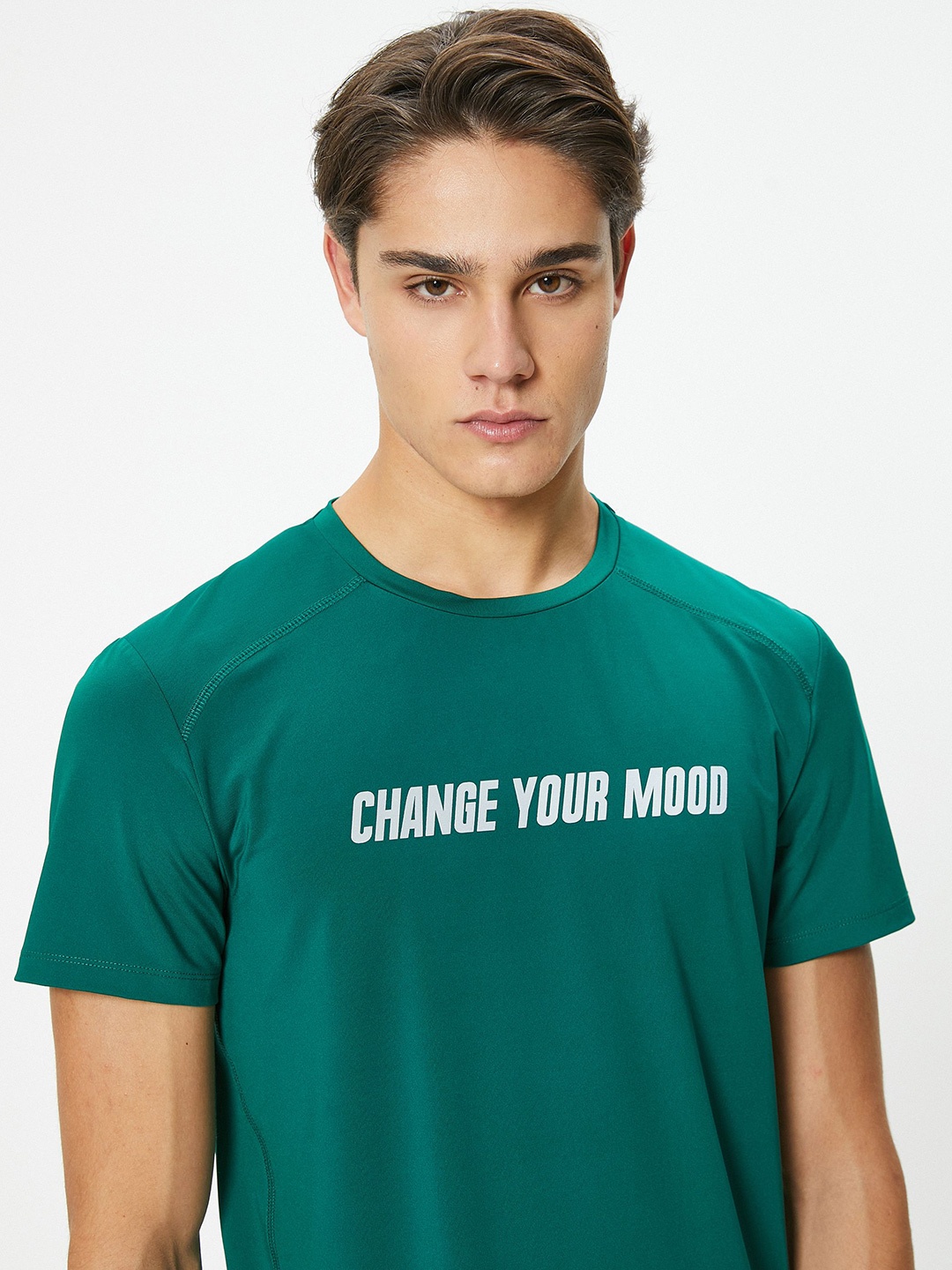 

Koton Men Typography Printed Round Neck T-shirt, Green