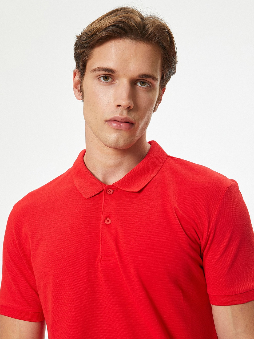 

Koton Men Solid Polo Collar Pure Cotton T-shirt, Red