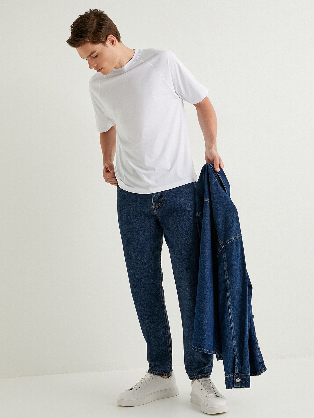 

Koton Men Solid Pure Cotton Oversized T-shirt, White