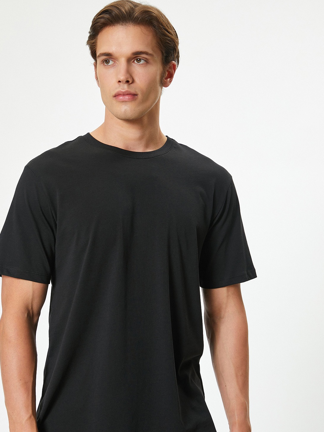 

Koton Men Raw Edge T-shirt, Black