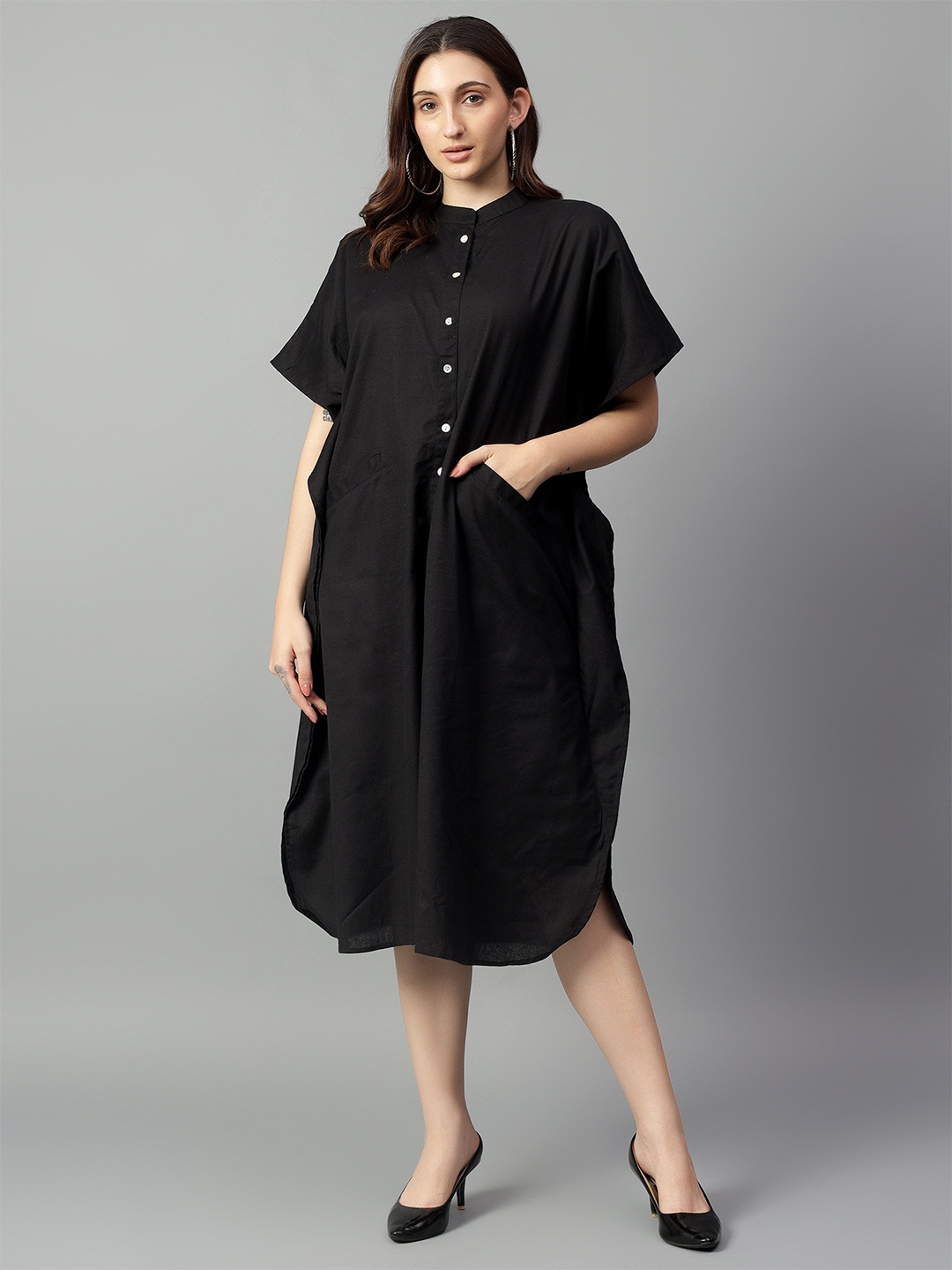 

Safeera Women A-Line Dress, Black