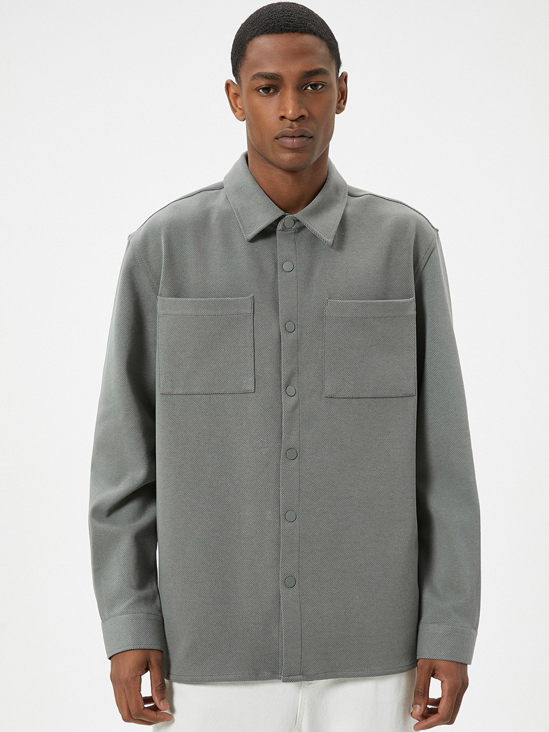 

Koton Men Open Front Jacket, Grey