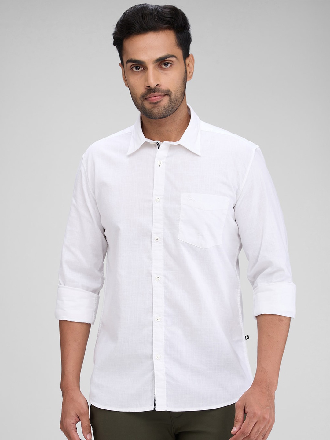 

Parx Men Slim Fit Opaque Casual Shirt, White