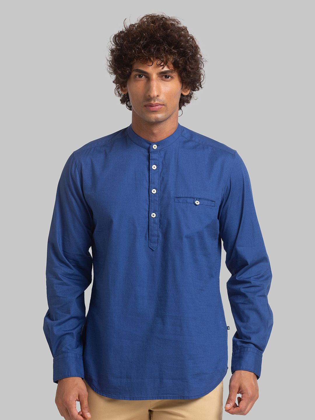 

Parx Men Slim Fit Opaque Casual Shirt, Blue