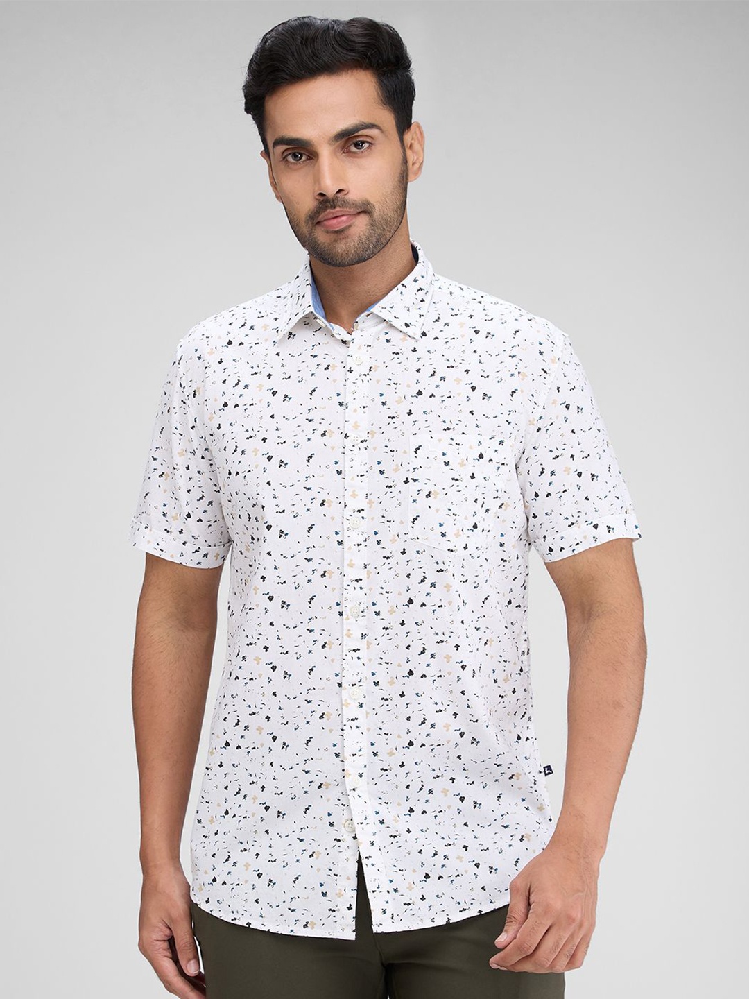 

Parx Men Slim Fit Opaque Printed Casual Shirt, White