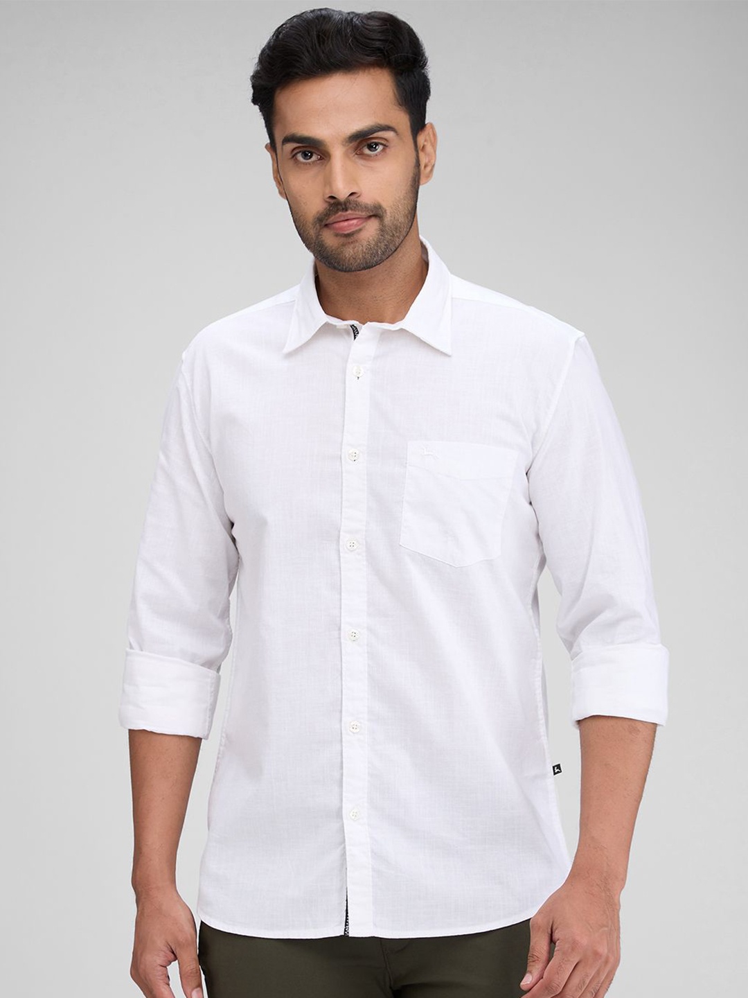 

Parx Men Slim Fit Opaque Casual Shirt, White