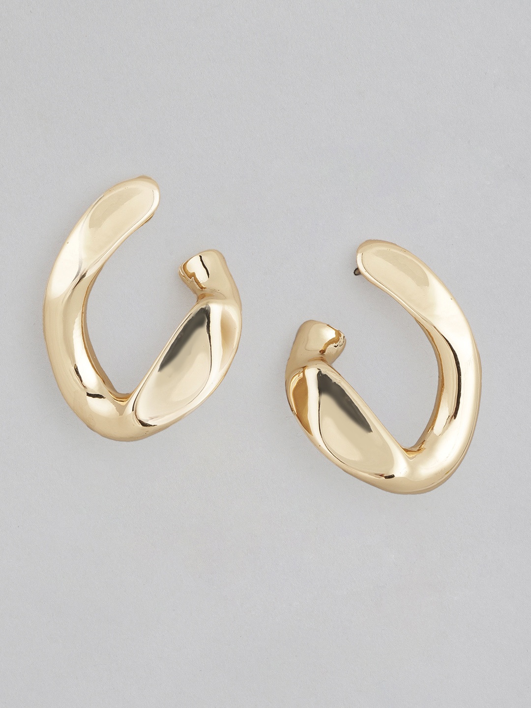 

Forever New Signature Layla Large Link Gold-Plated Quirky Half Hoop Earrings