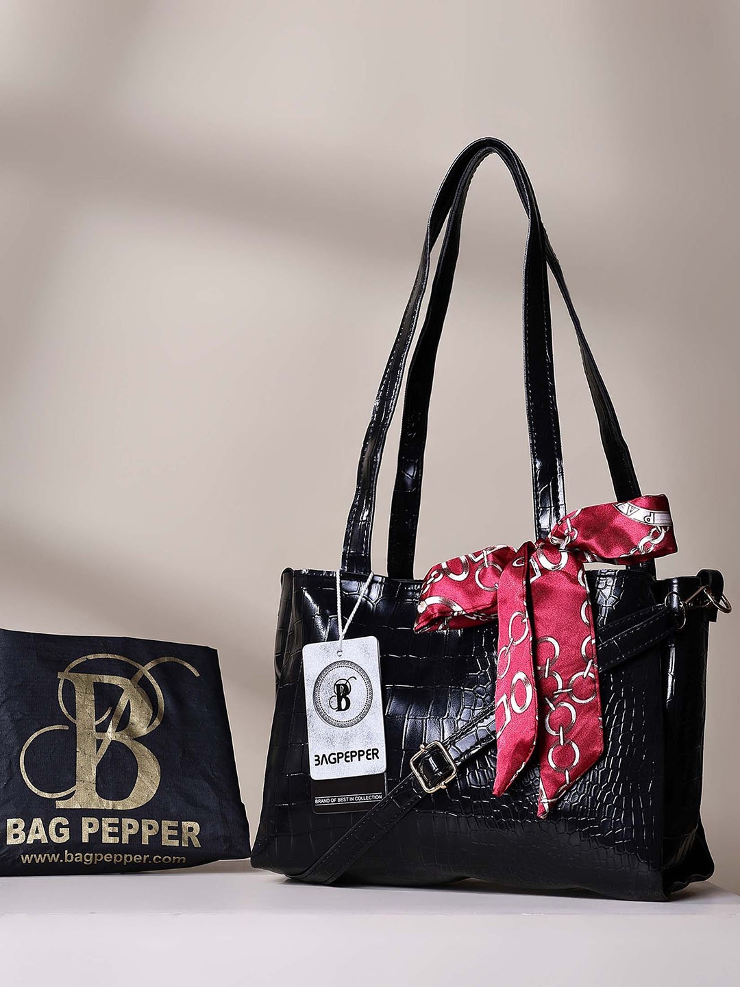 

Bag Pepper Women Textured Shopper Shoulder Bag, Black