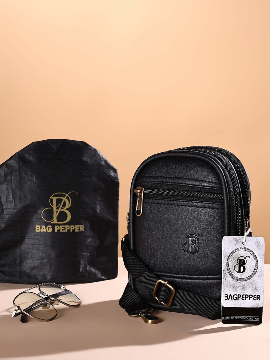 

Bag Pepper Leather Structured Shoulder Bag, Black
