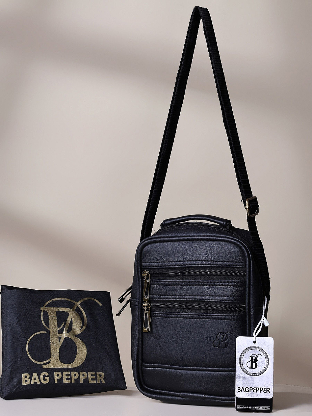 

Bag Pepper PU Structured Shoulder Bag, Black