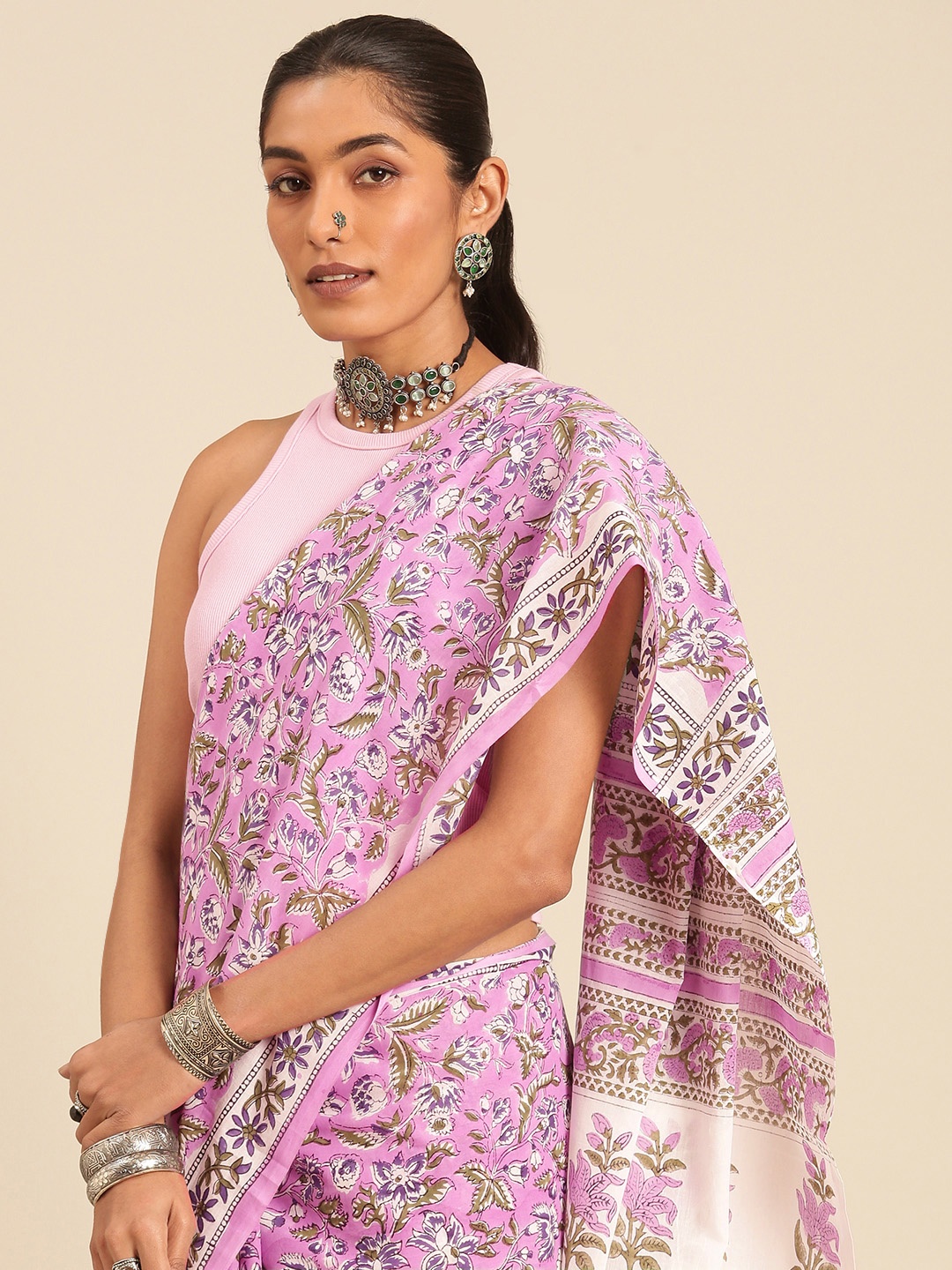 

Taavi Sanganeri Saree, Lavender