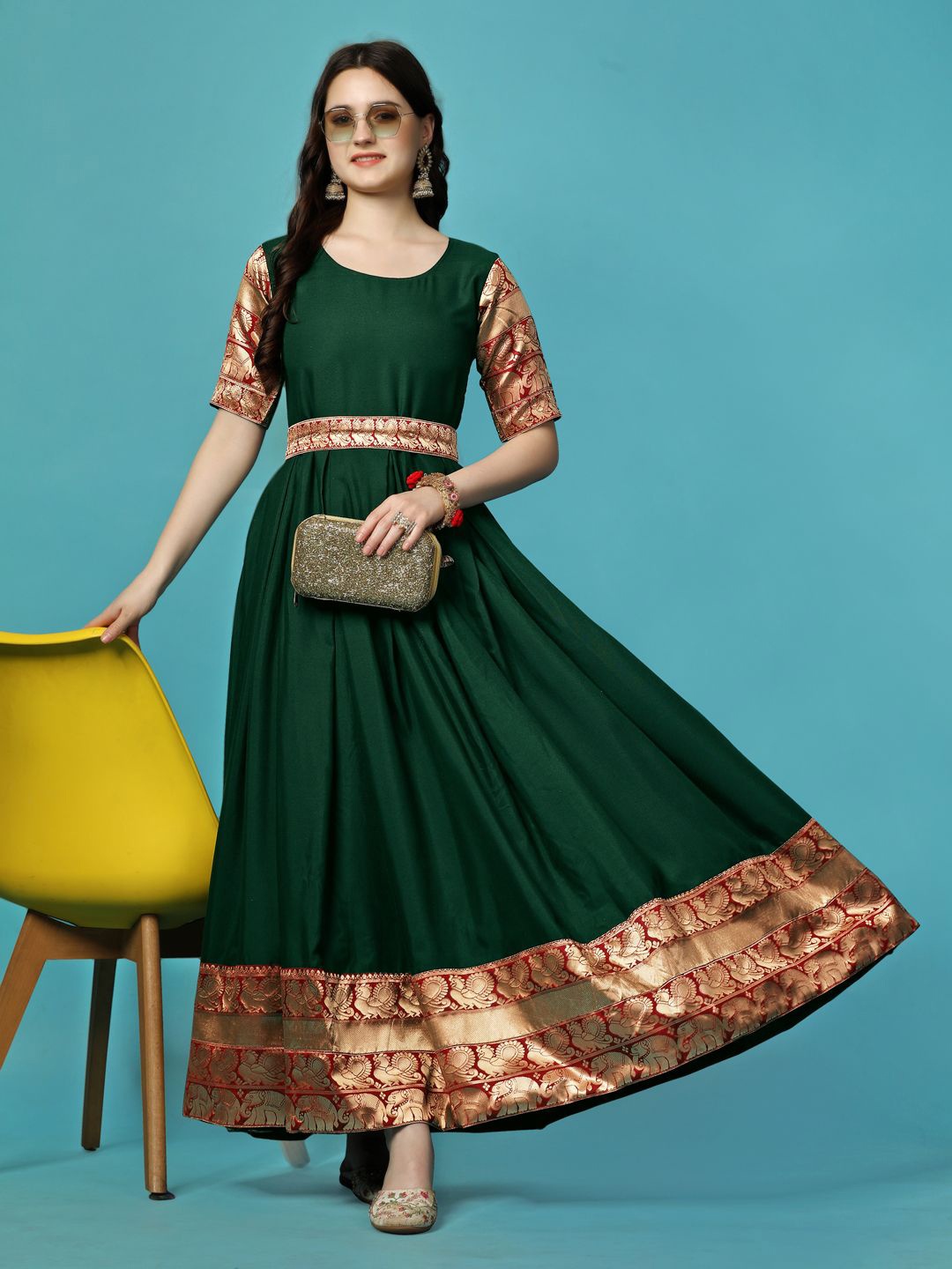 

Kedar Fab Georgette Maxi Dress, Green