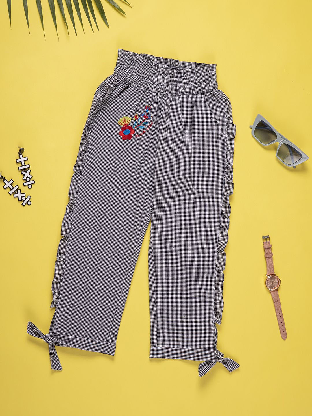 

Purple United Kids Girls Striped Trousers, Black