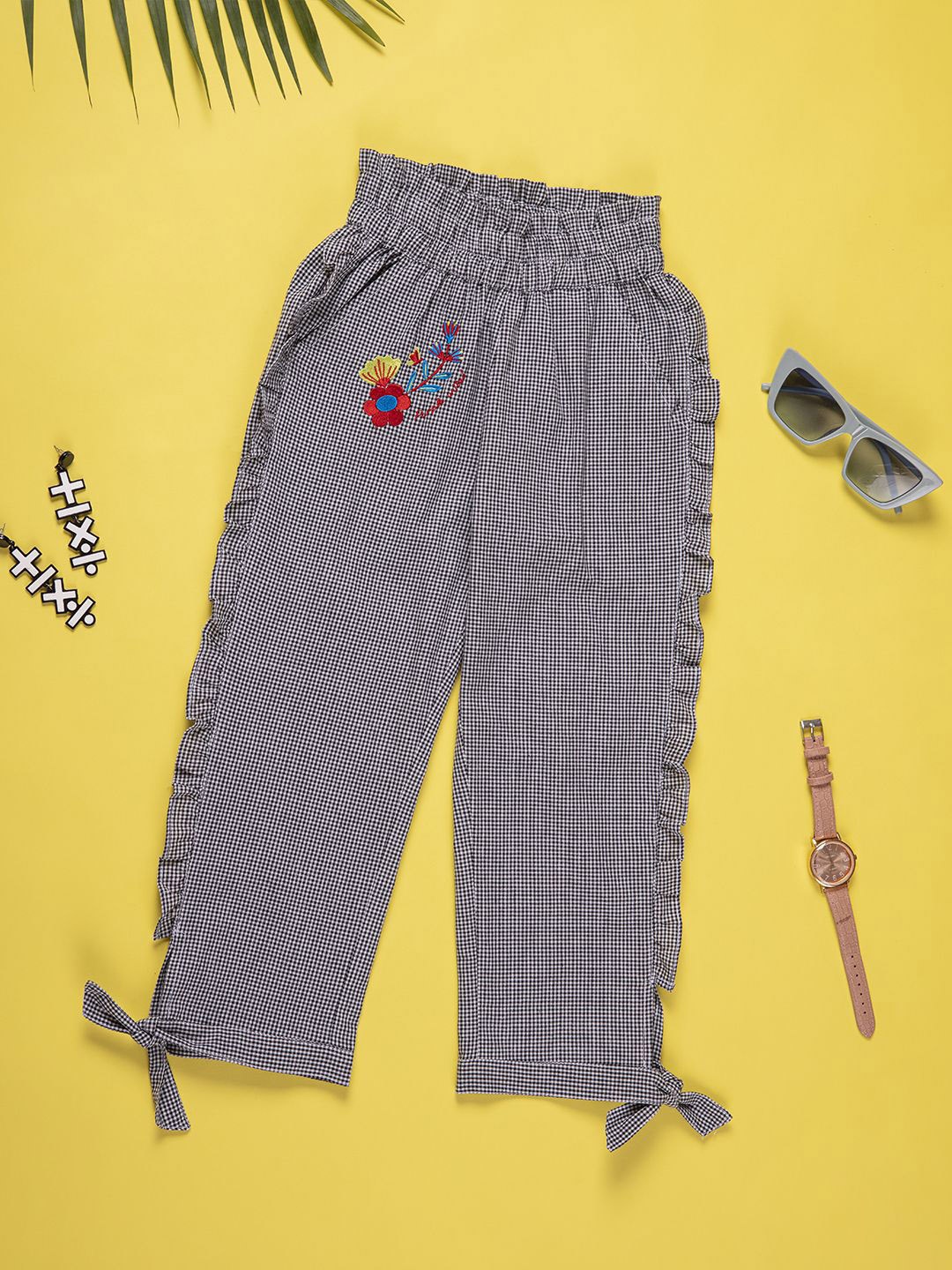 

Purple United Kids Girls Striped Trousers, Black