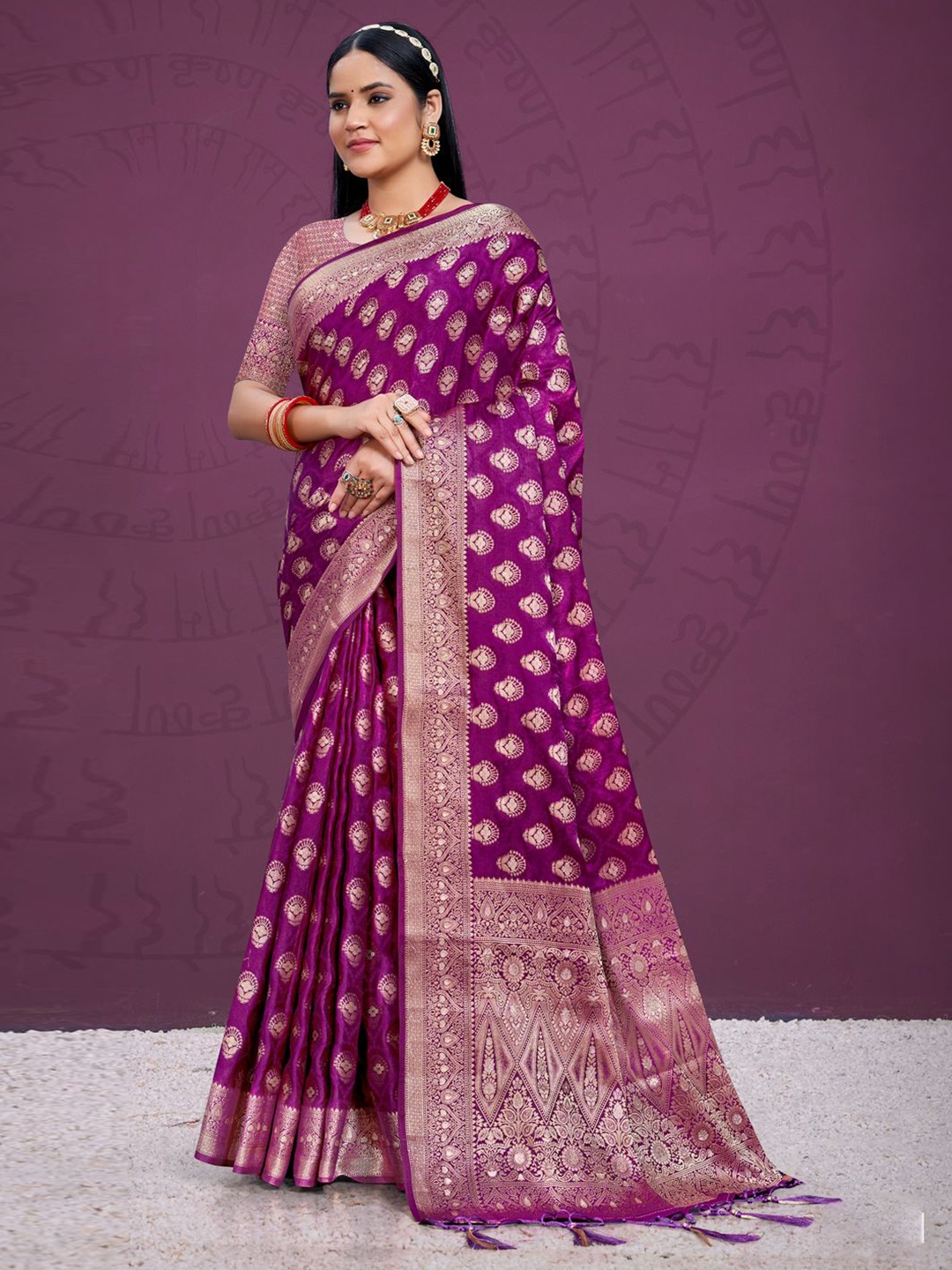 

Exclusiva Woven Design Zari Saree, Purple