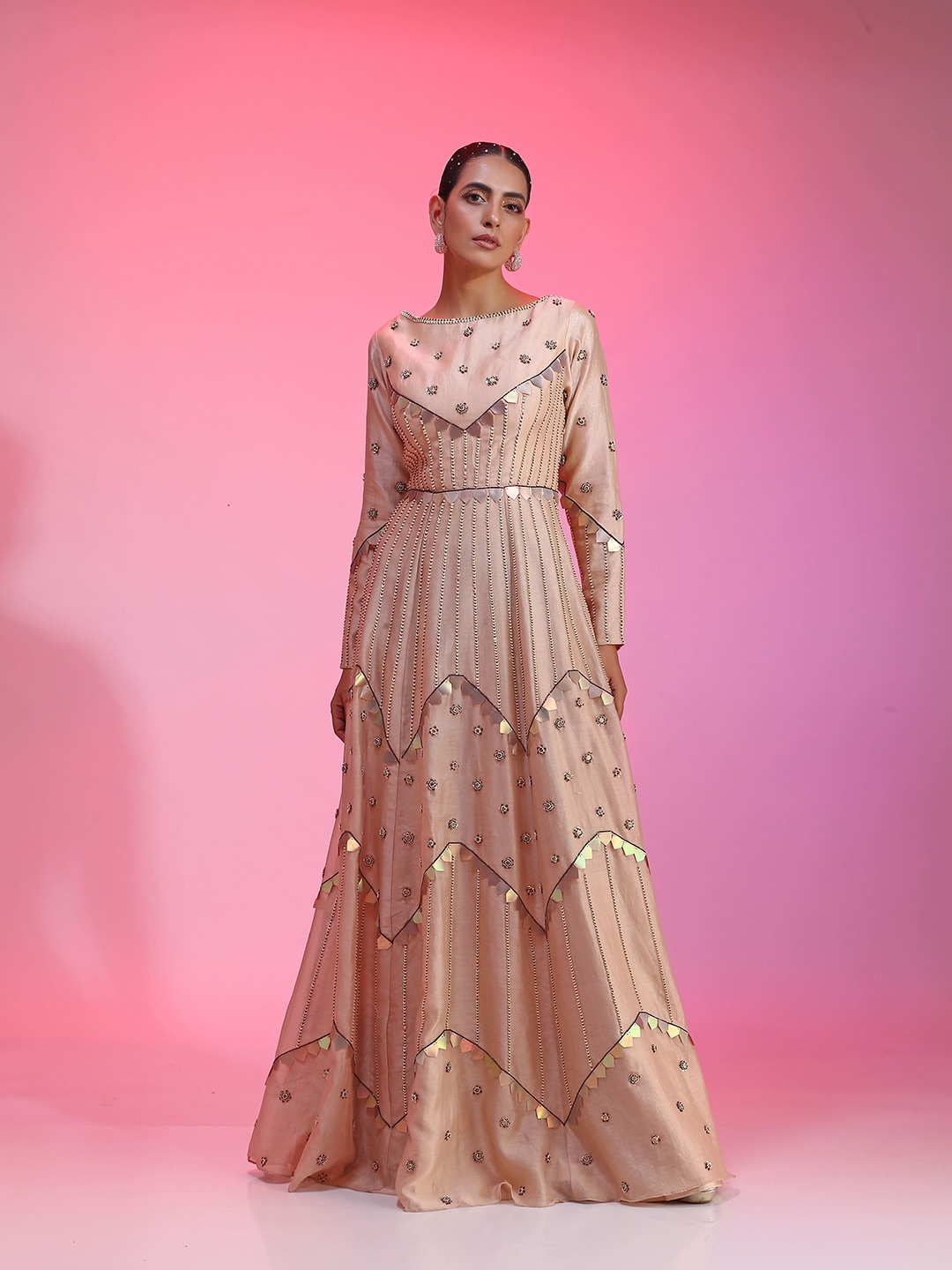 

KUDI PATAKA Floral Maxi Dress, Peach