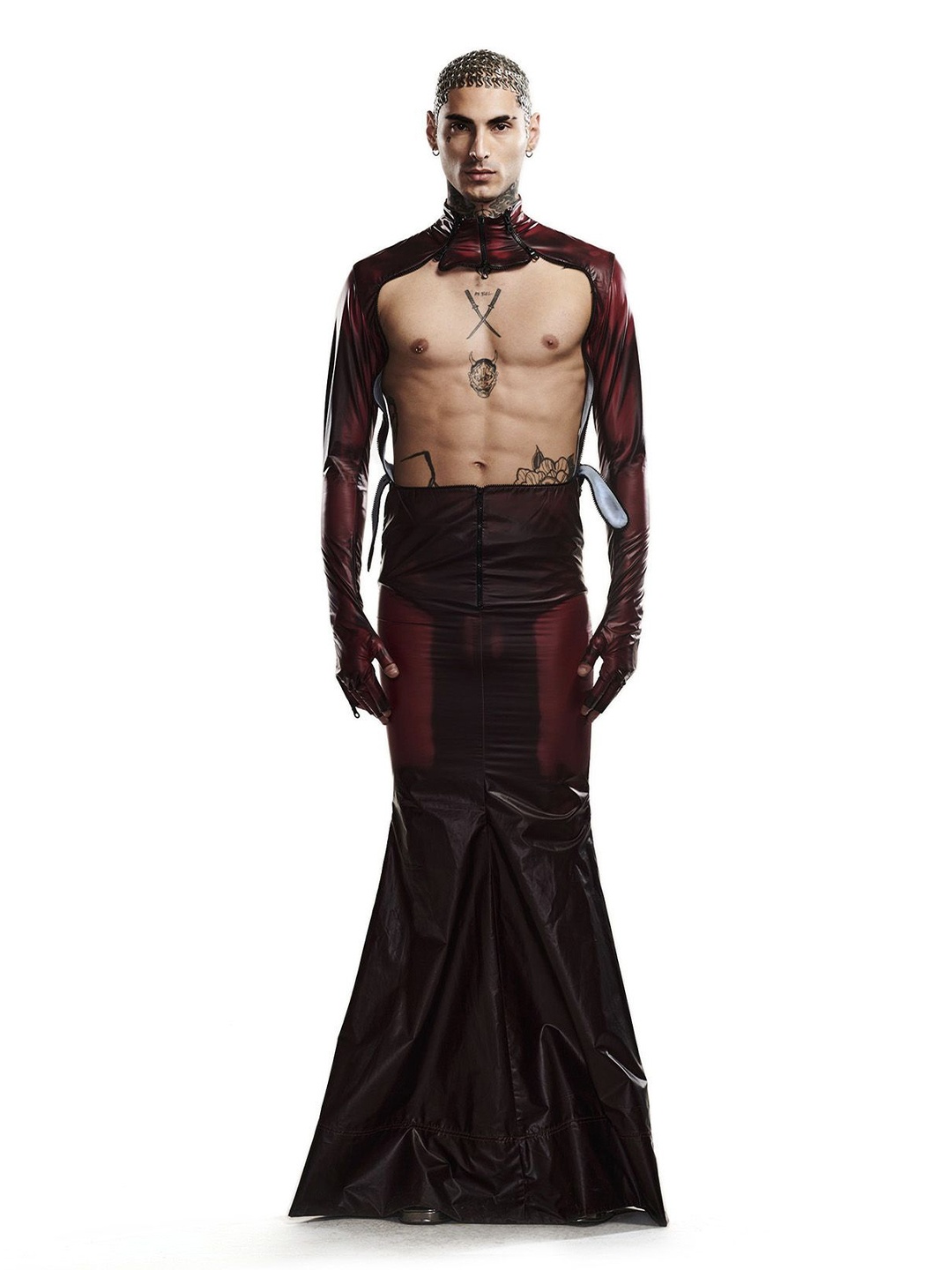 

BLONI Round Neck Long Sleeves Culotte Jumpsuit, Burgundy