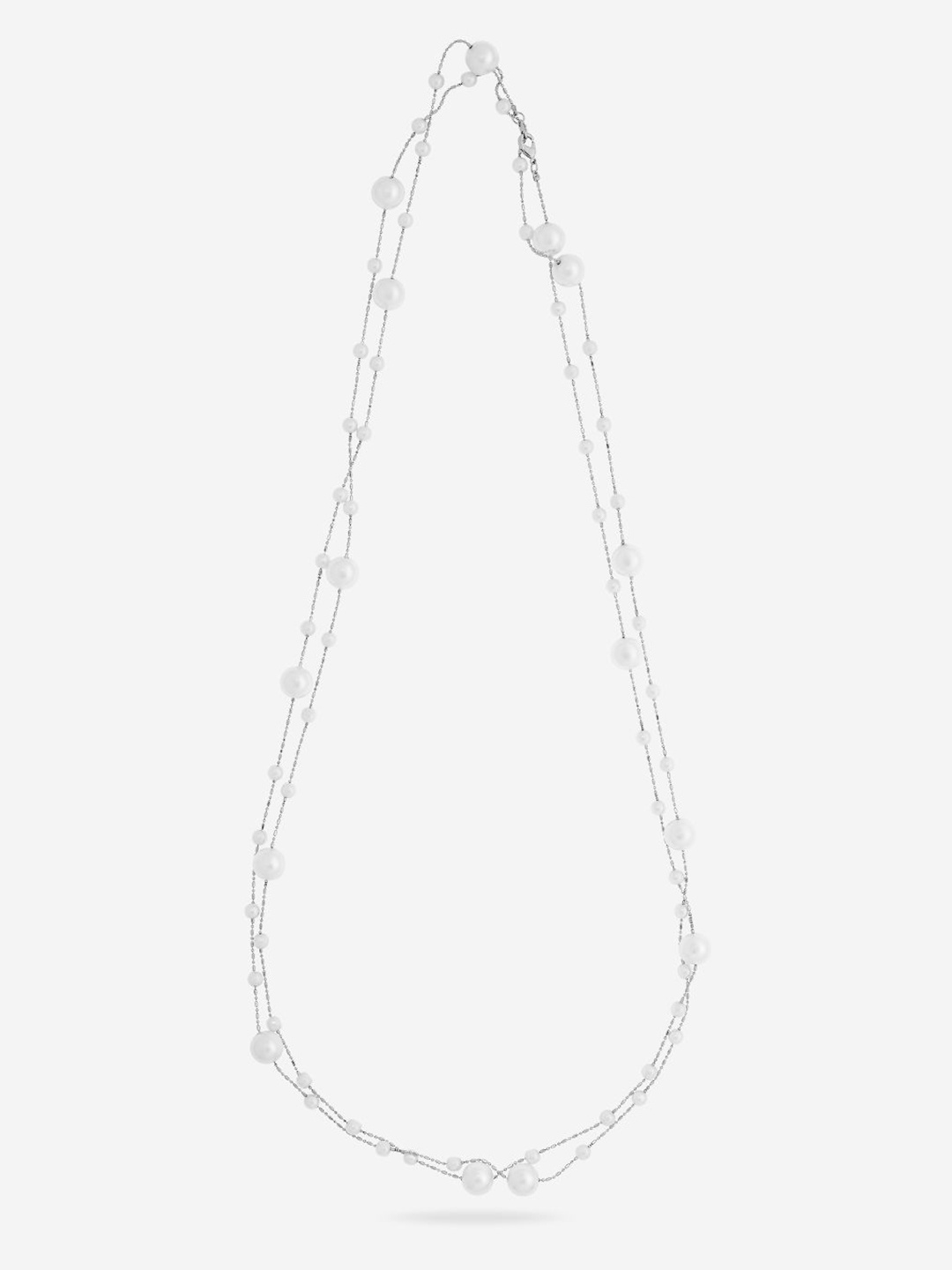 

Kushal's Fashion Jewellery Rhodium-Plated Beaded Necklace, White