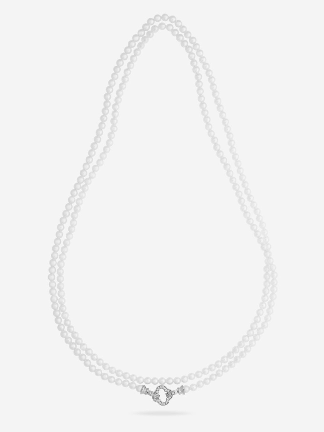 

Kushal's Fashion Jewellery Rhodium Plated & Pearl Beaded Necklace, Gold