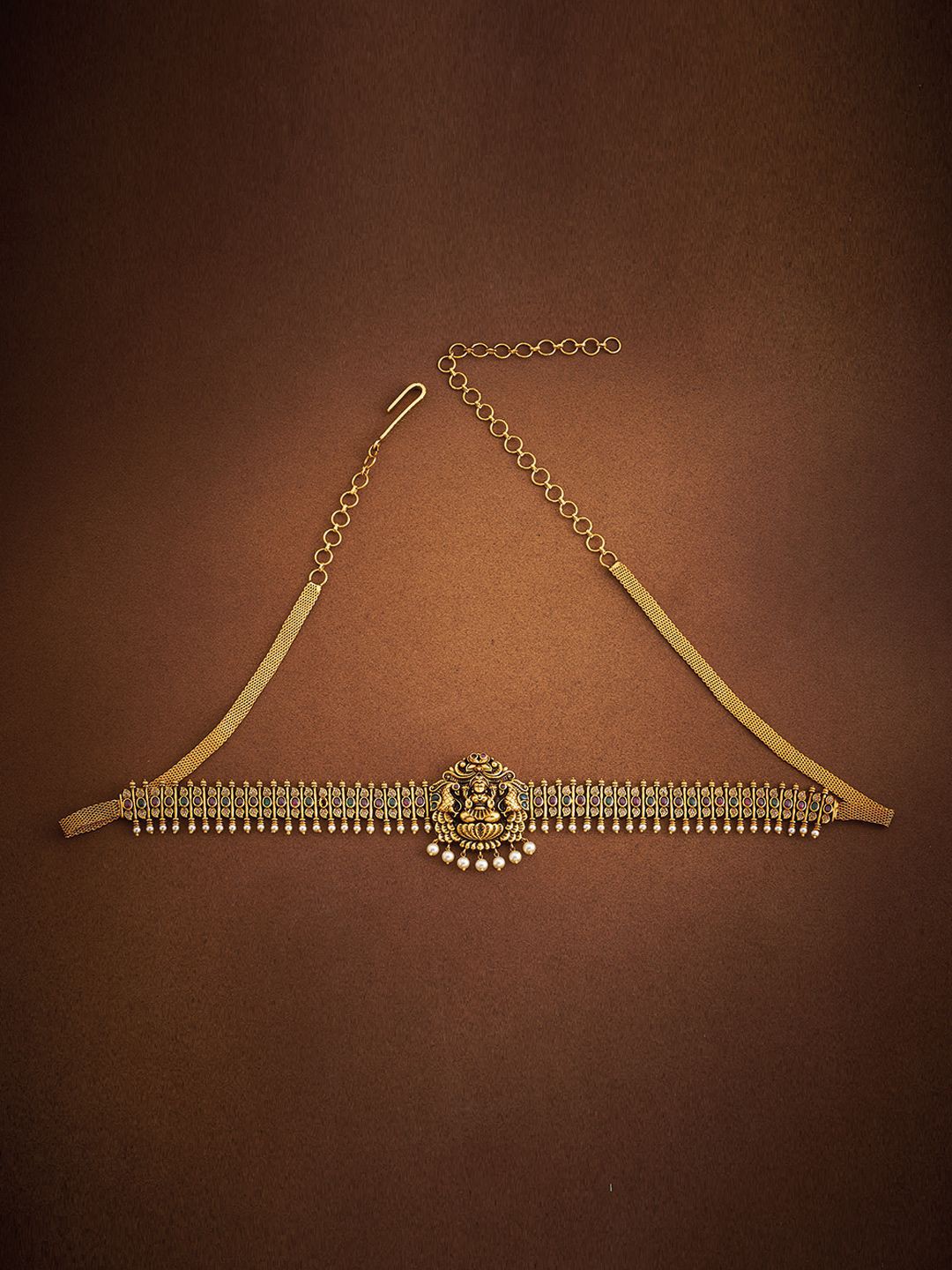 

Kushal's Fashion Jewellery Artificial Beads Studded Waist Chain Saree Accessories, Gold