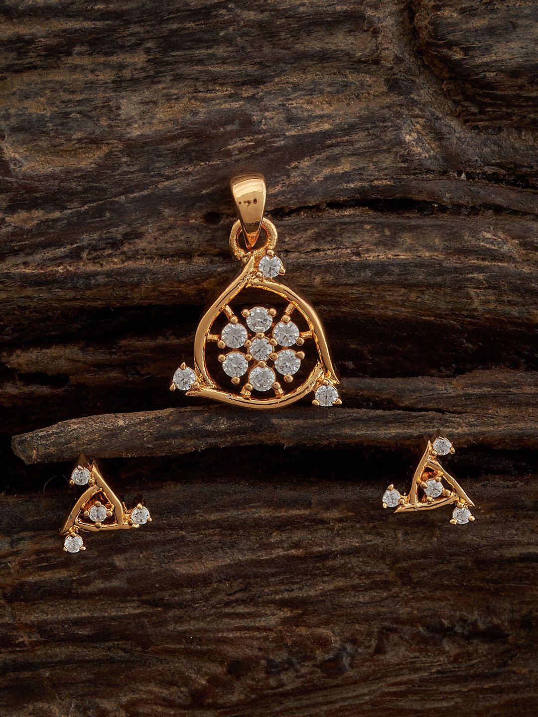 

Kushal's Fashion Jewellery Gold-Plated CZ-Studded Jewellery Set
