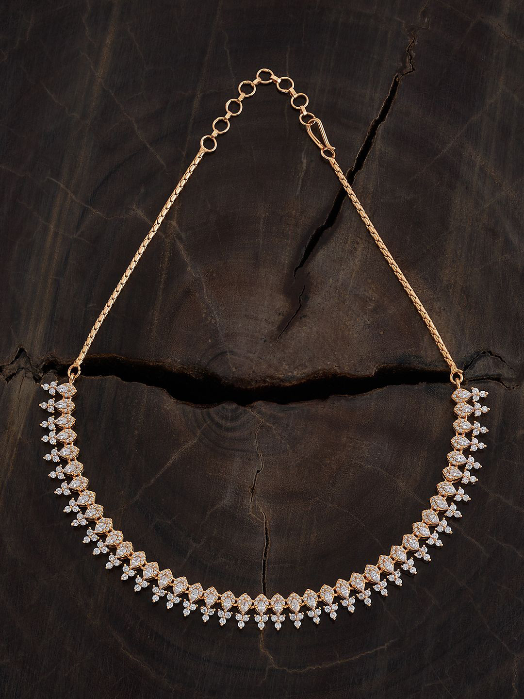 

Kushal's Fashion Jewellery Gold-Plated Cubic Zirconia Stones Studded Necklace