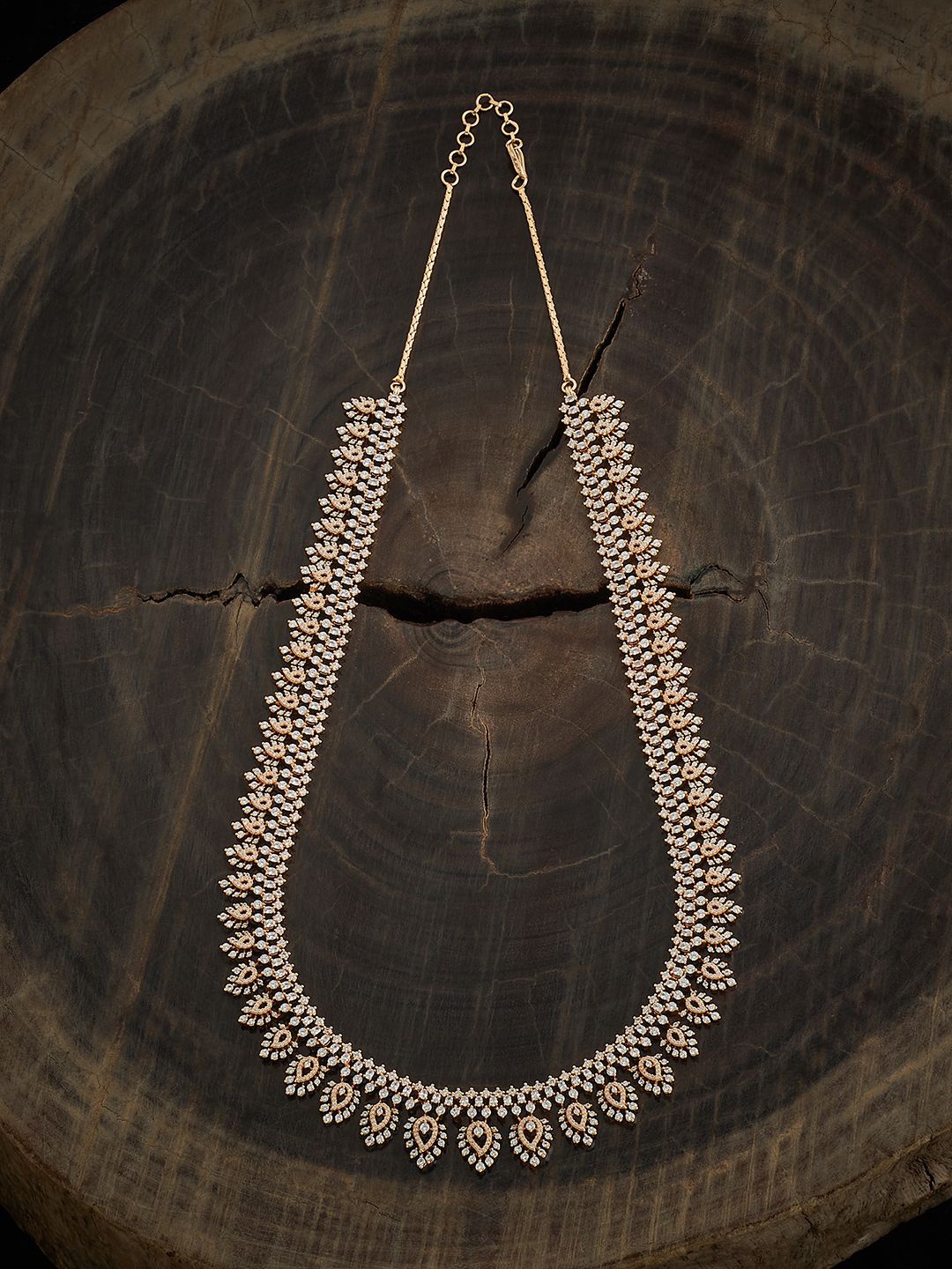 

Kushal's Fashion Jewellery Copper Gold-Plated Cubic Zirconia Necklace