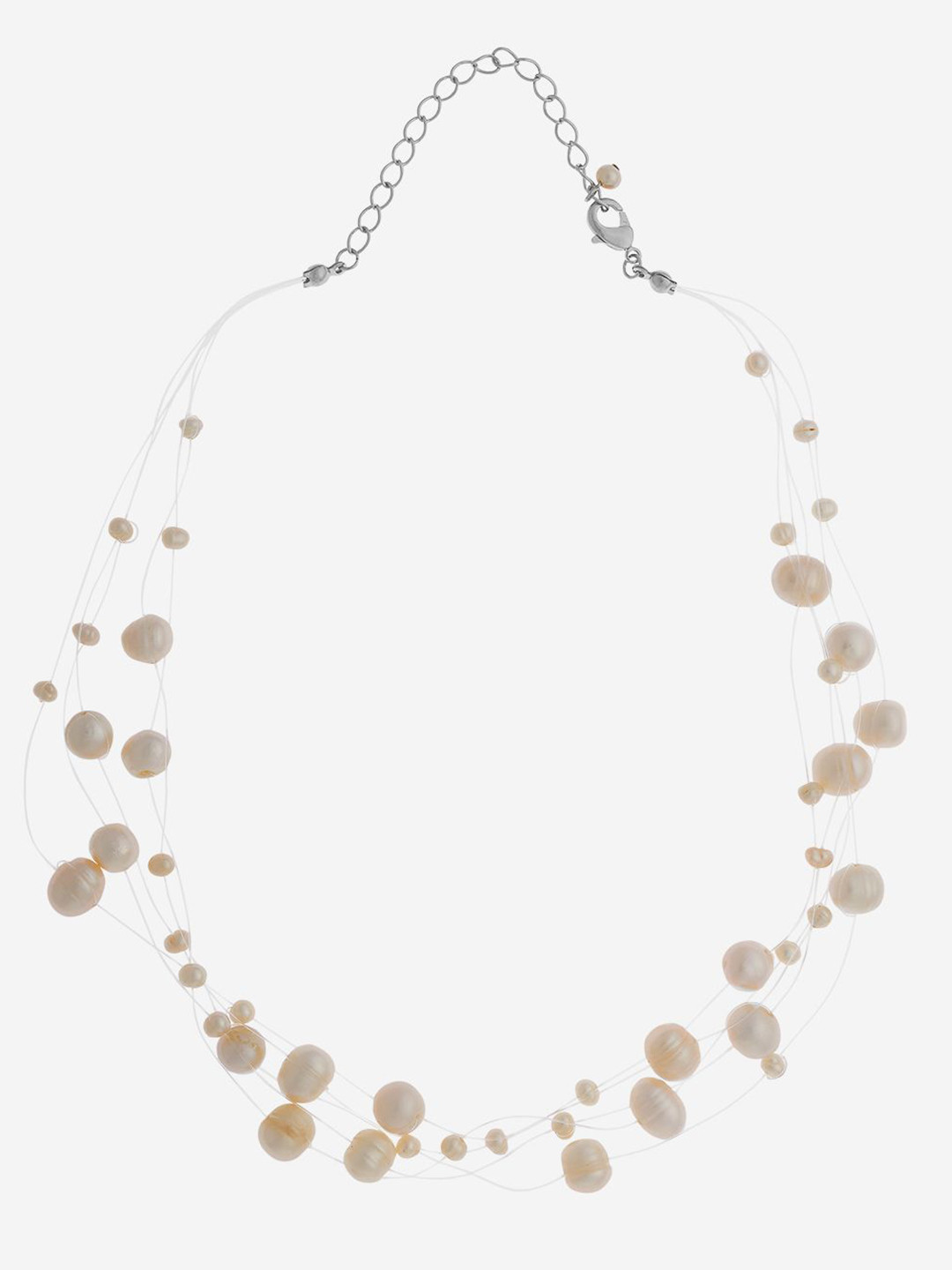 

Kushal's Fashion Jewellery Rhodium-Plated Pearls Necklace, White