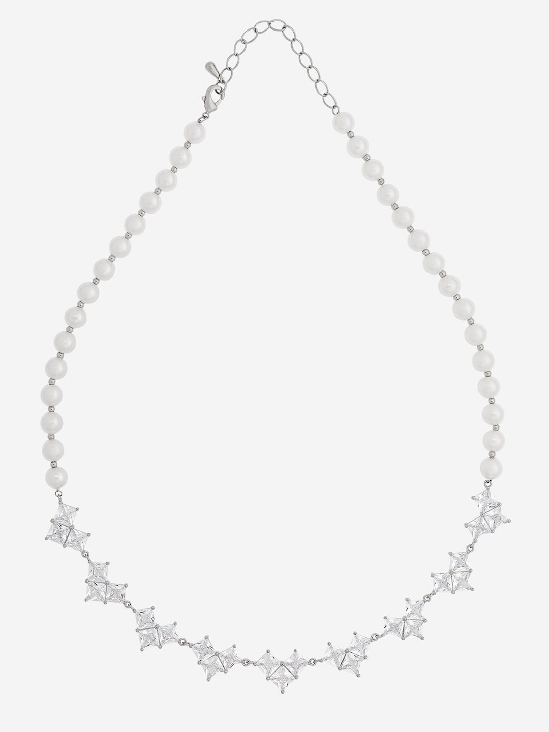 

Kushal's Fashion Jewellery Rhodium-Plated Necklace, White