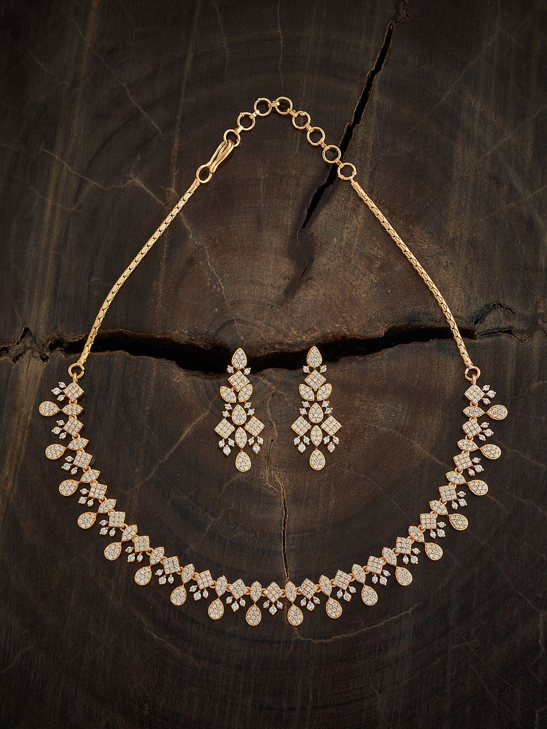

ushal's Fashion Jewellery Gold-Plated Cubic Zirconia Studded Jewellery Set