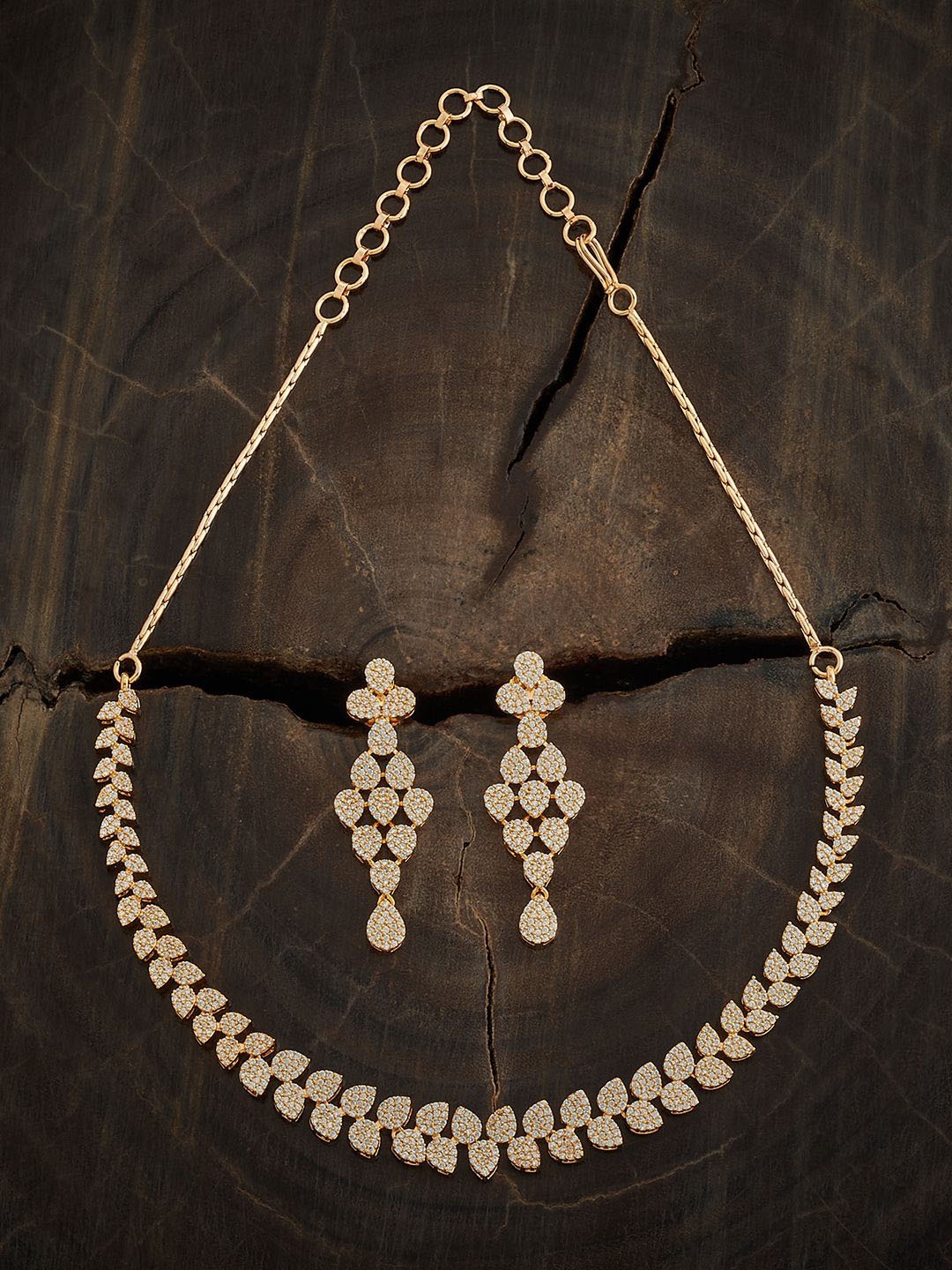 

Kushal's Fashion Jewellery Gold-Plated CZ-Studded Jewellery Set, White