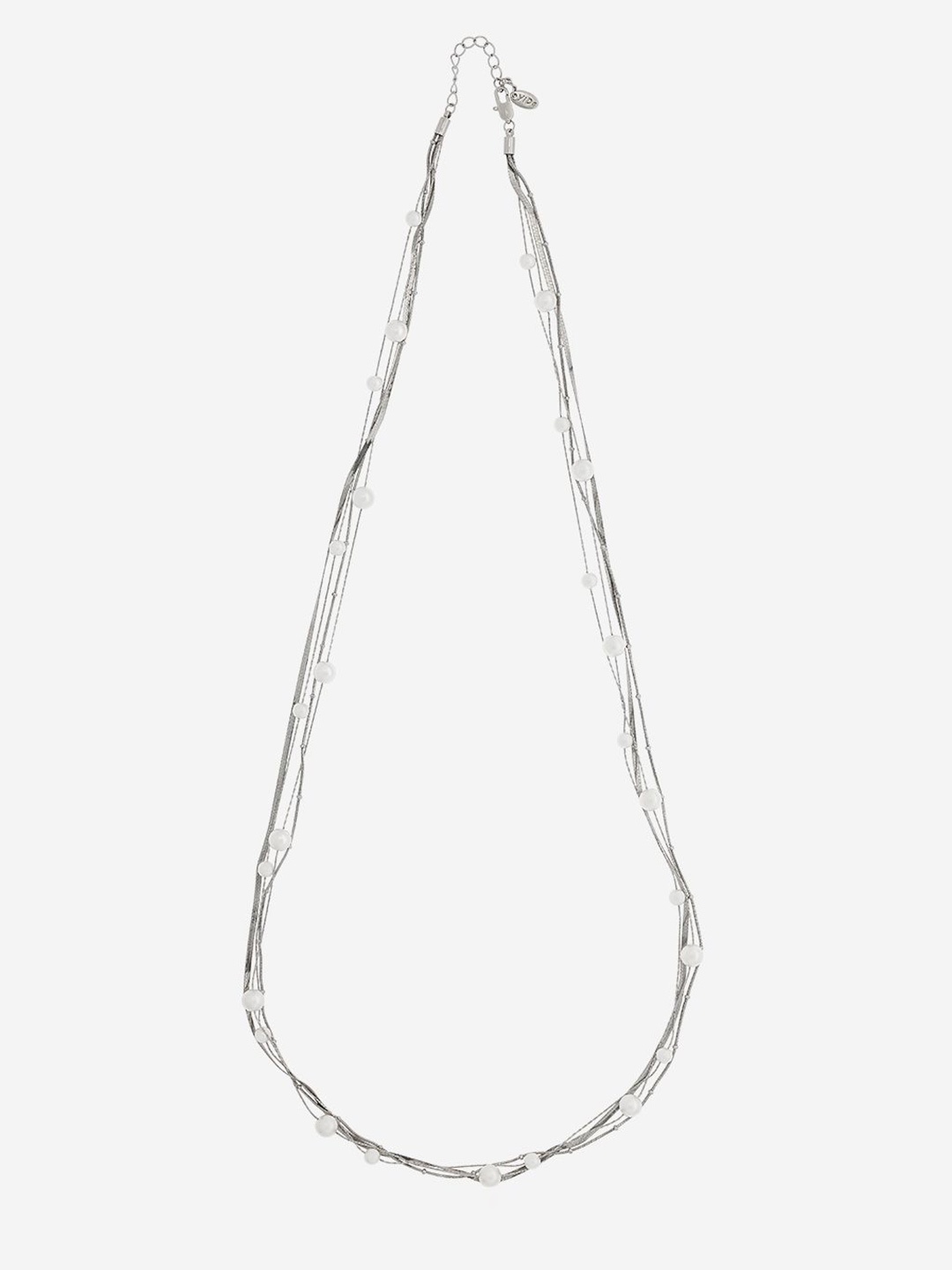 

Kushal's Fashion Jewellery Rhodium-Plated Layered Necklace, White