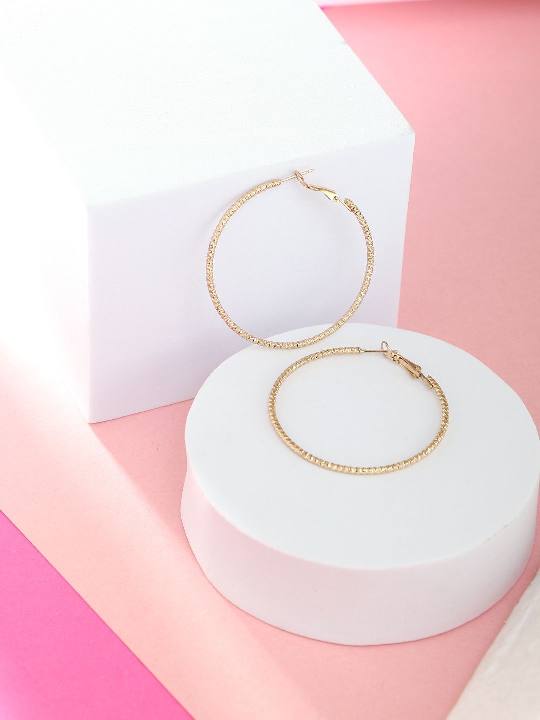 

Adwitiya Collection Gold Plated Circular Hoop Earrings