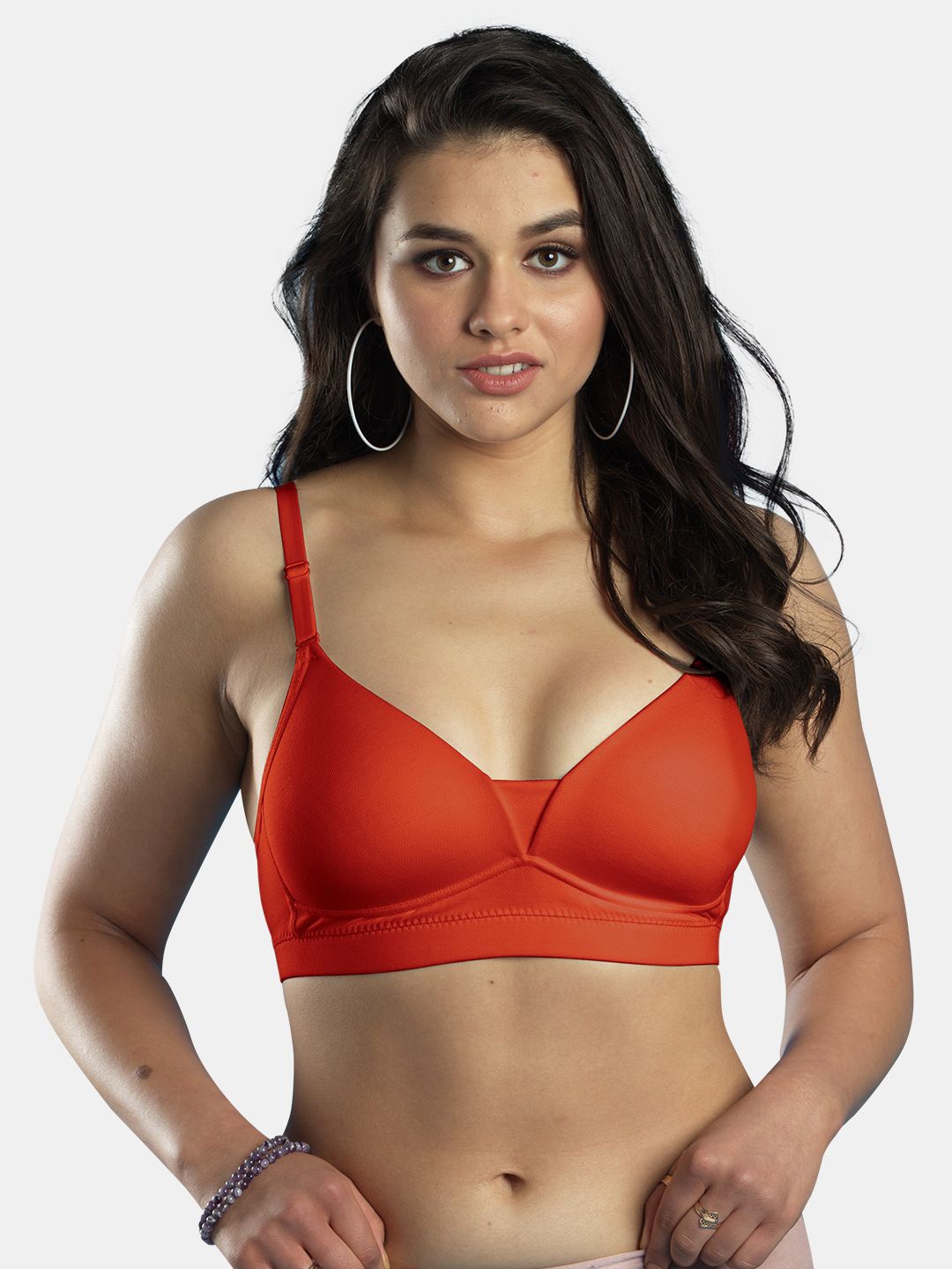 

Dazzle Medium Coverage Lightly Padded Non-Wired T-shirt Bra-All Day Comfort, Orange