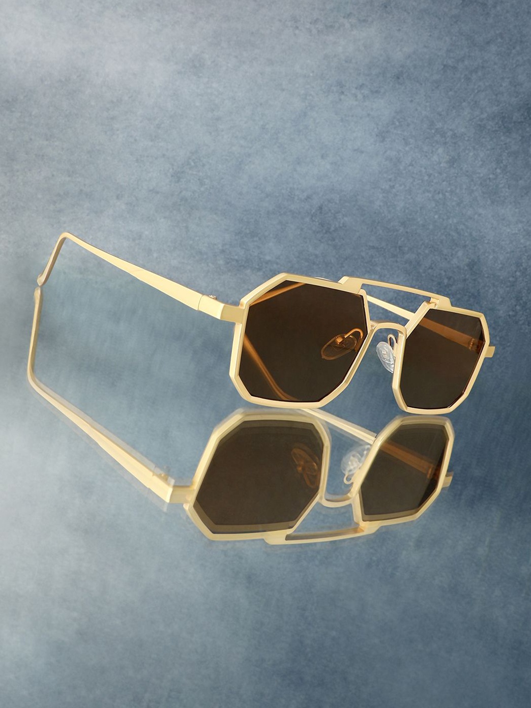 

French Accent Men Aviator Sunglasses with Polarised Lens AW24_FASG1035, Brown