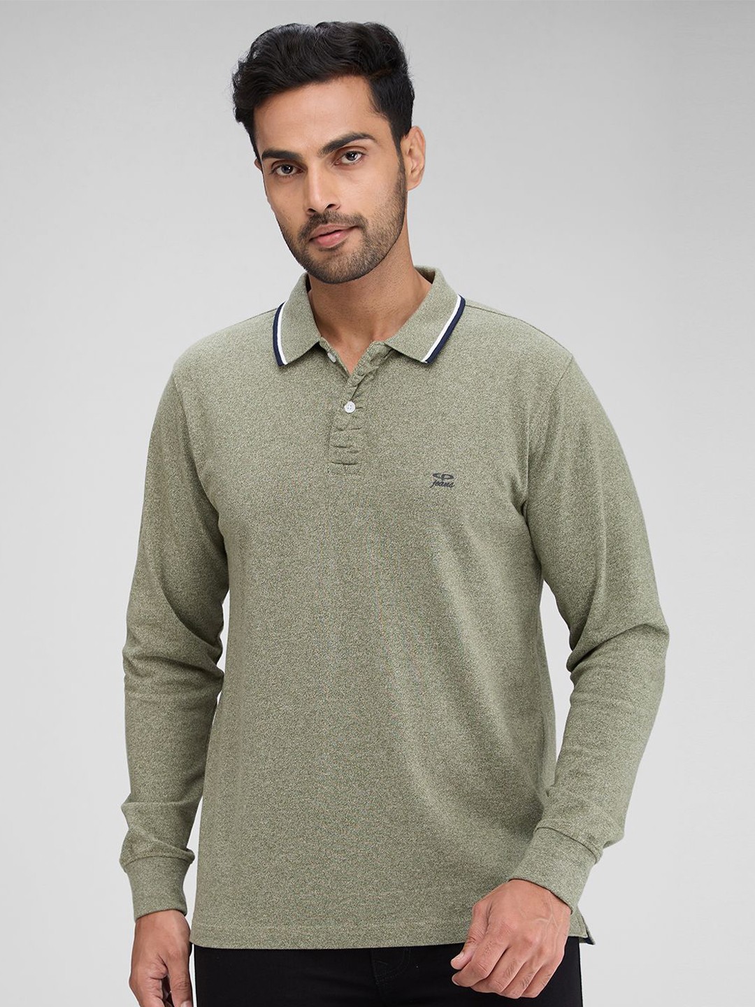 

ColorPlus Men Polo Collar T-shirt, Green