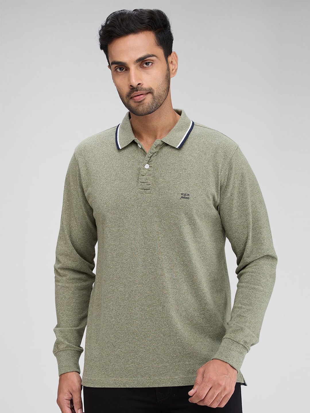 

ColorPlus Men Polo Collar T-shirt, Green