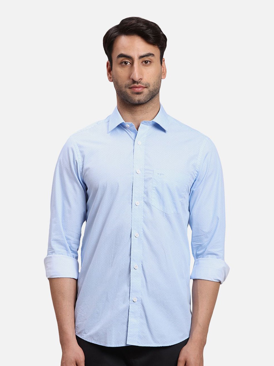 

ColorPlus Men Opaque Striped Casual Shirt, Blue