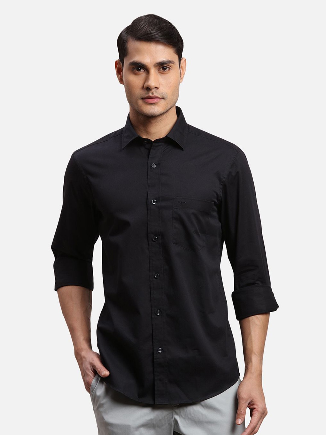 

ColorPlus Men Opaque Casual Shirt, Black