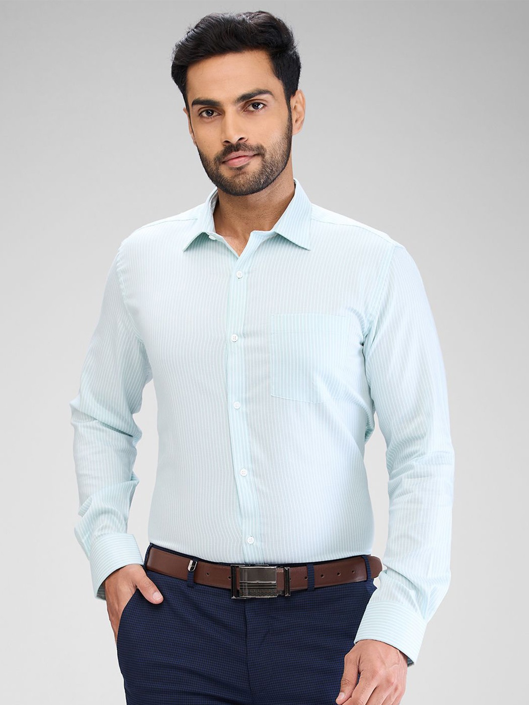 

Park Avenue Men Slim Fit Opaque Formal Shirt, Green