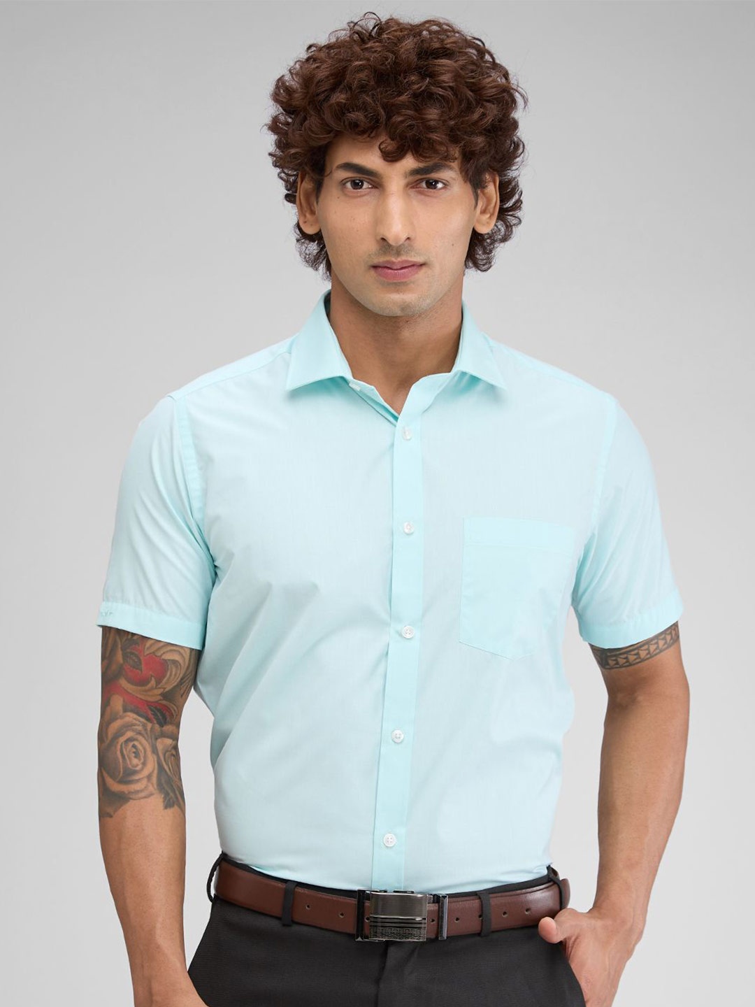 

Park Avenue Men Opaque Formal Shirt, Green