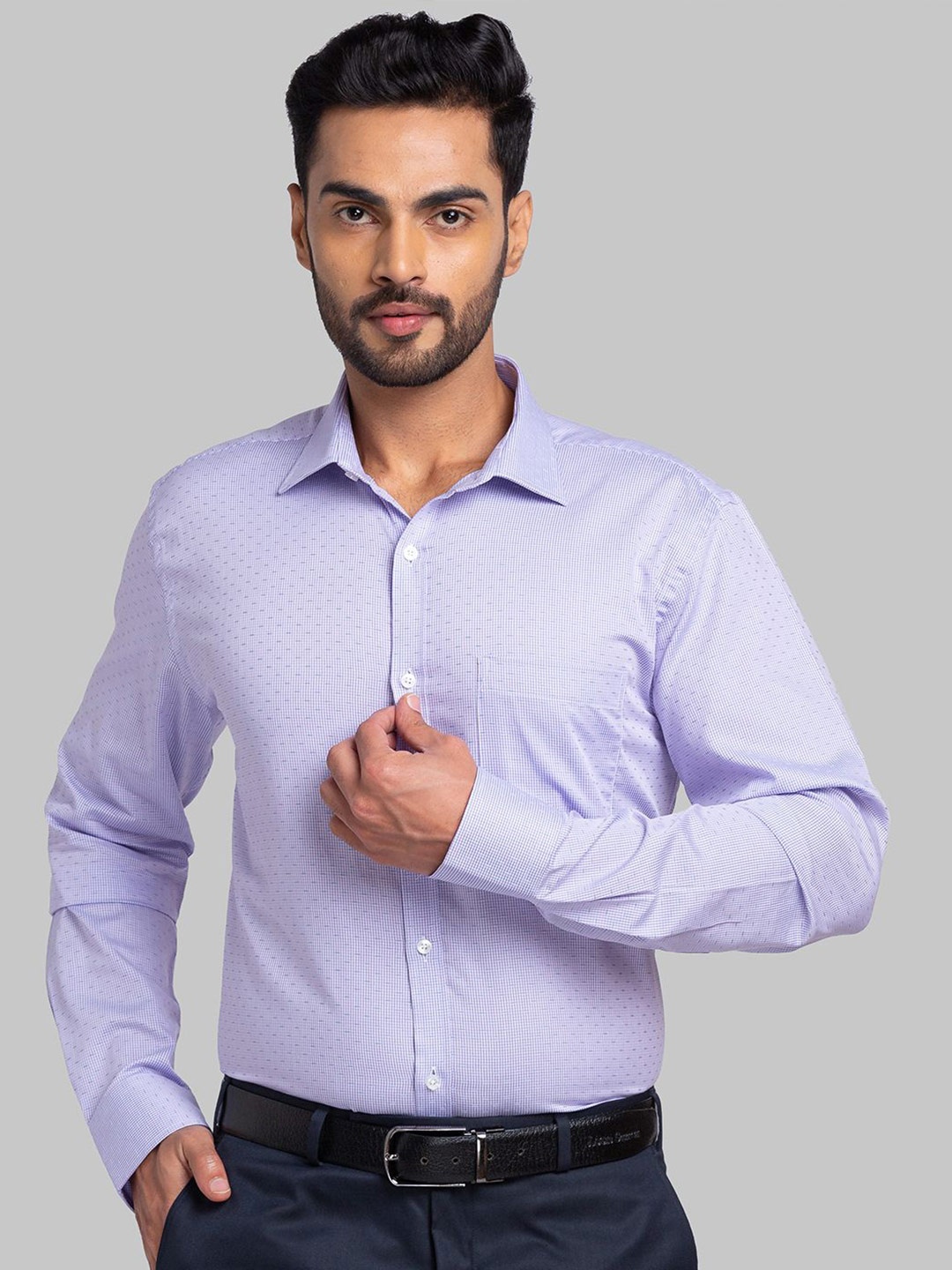 

Park Avenue Men Slim Fit Opaque Formal Shirt, Violet