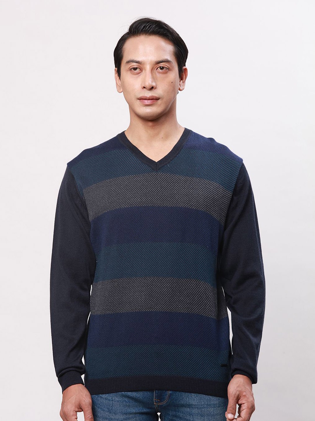 

Park Avenue Men Striped Pullover, Blue