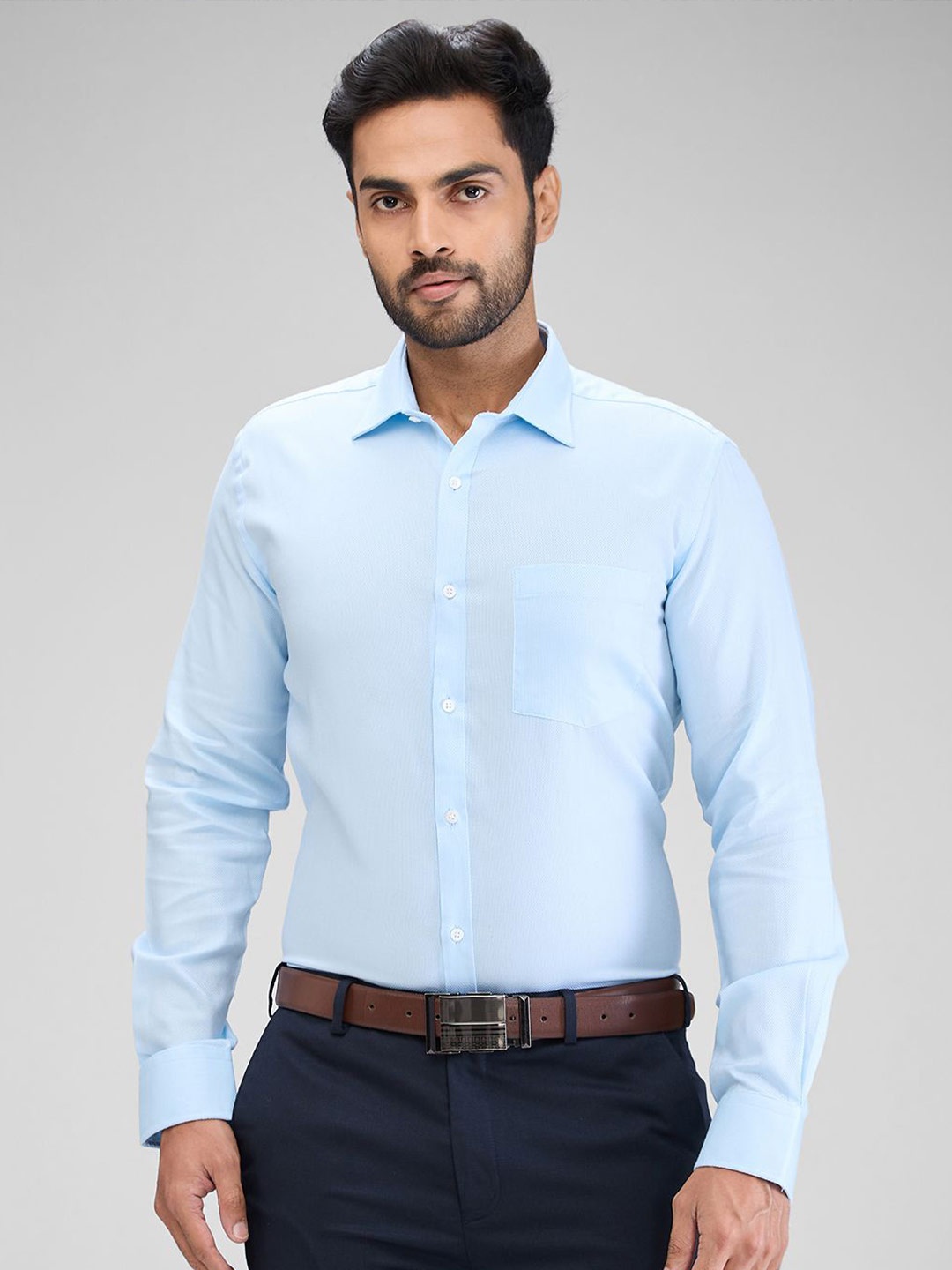 

Park Avenue Men Slim Fit Opaque Formal Shirt, Blue
