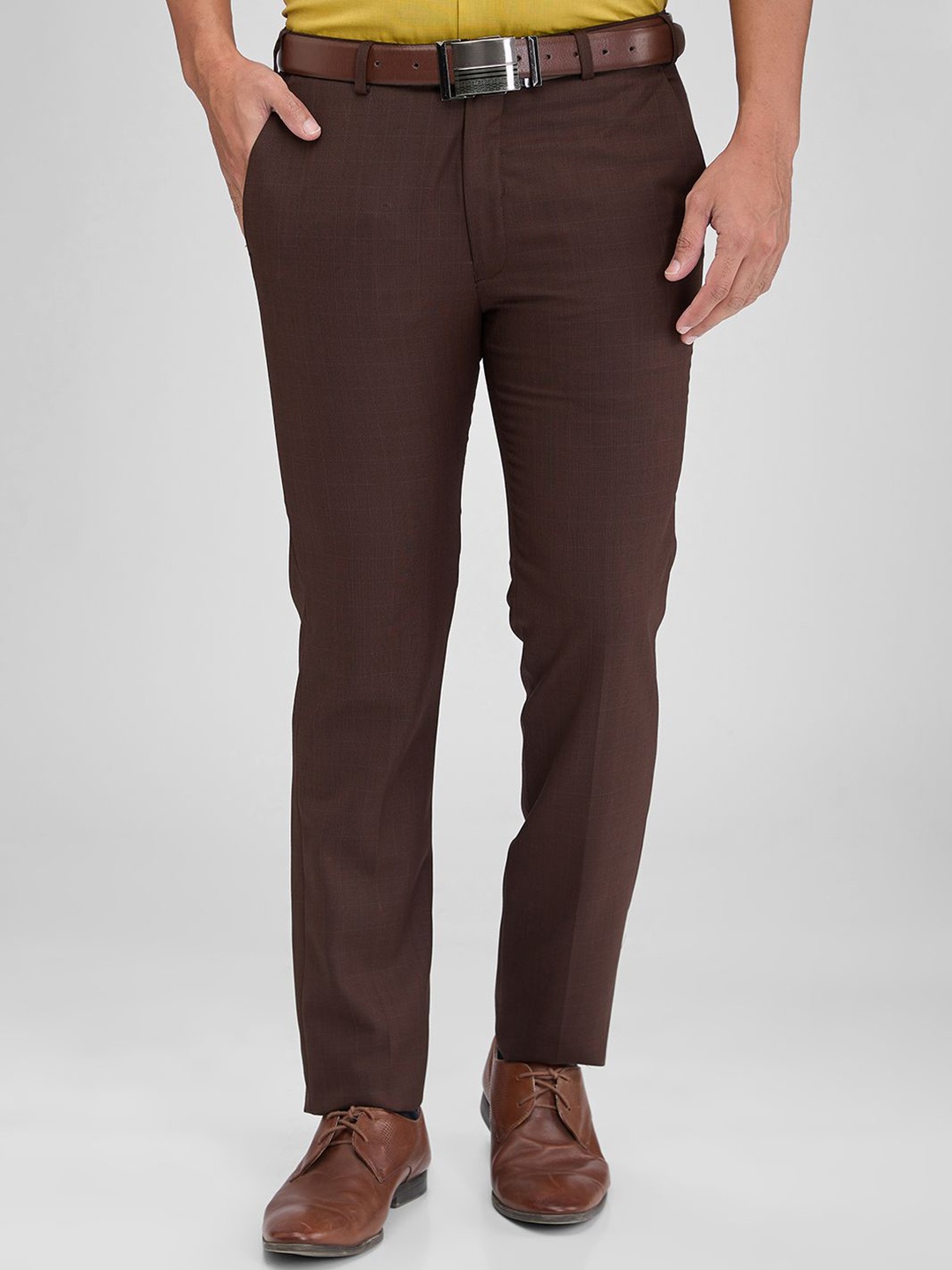 

Park Avenue Men Slim Fit Trousers, Brown